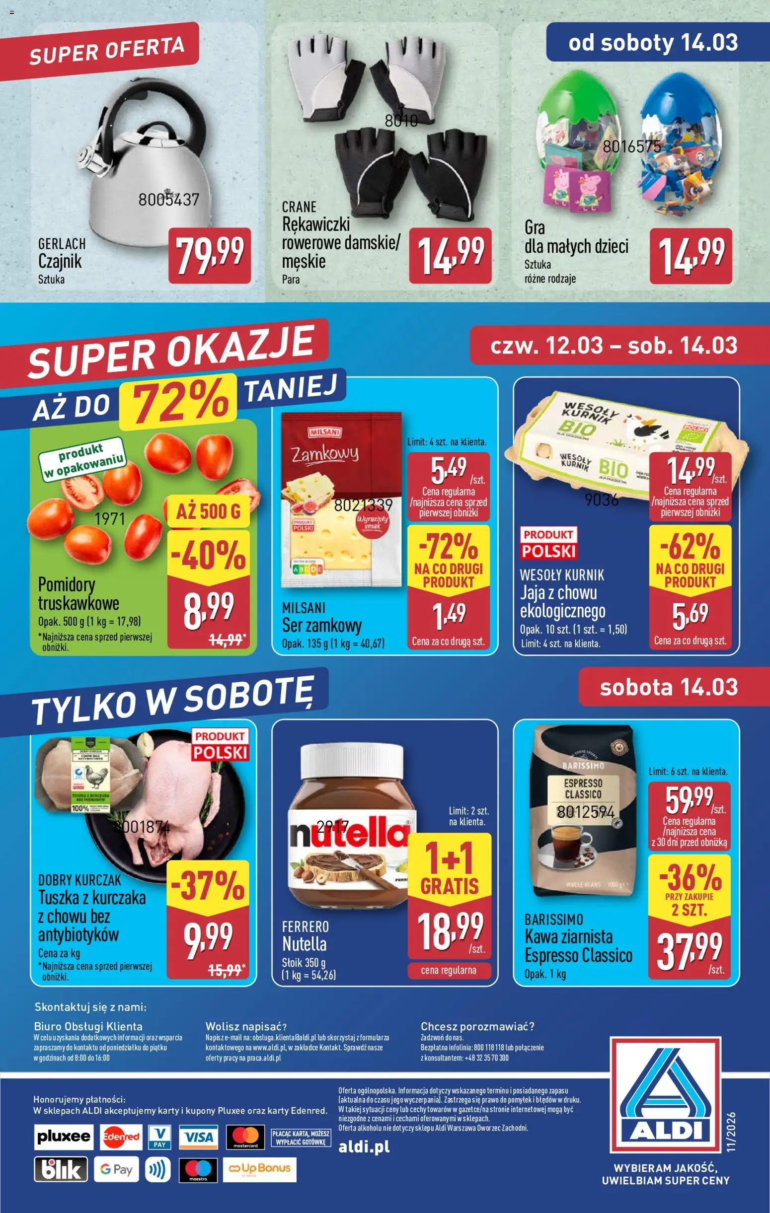 Aldi Polsko leták - Oferta weekendowa od 12.03.2026 | Strana: 14 | Produkty: Karty, Nutella