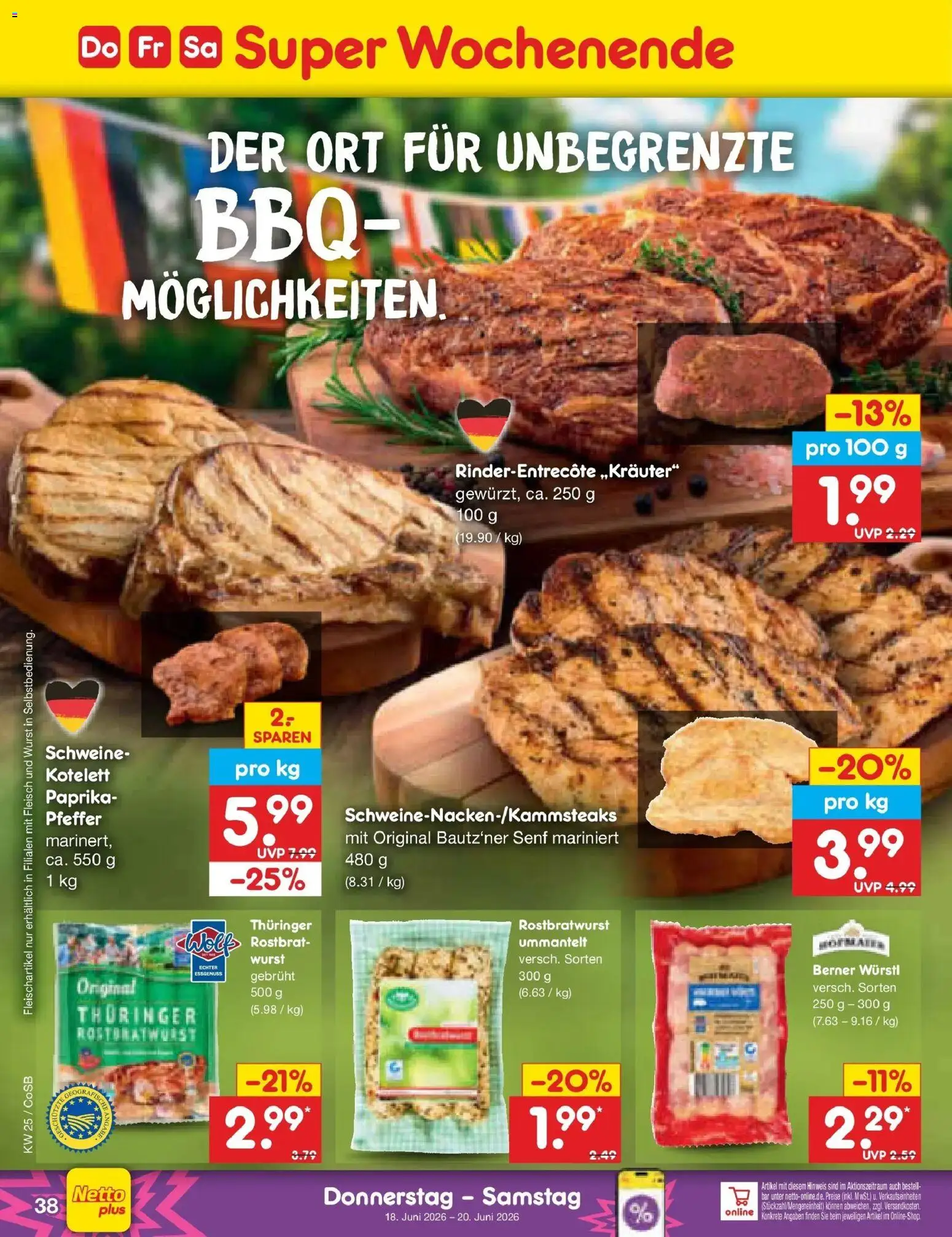 Netto Marken-Discount Prospekt Bitterfeld-Wolfen – gültig ab 14.06.2026 | Seite: 50 | Produkte: Würstl, Pfeffer, Wurst, Fleisch