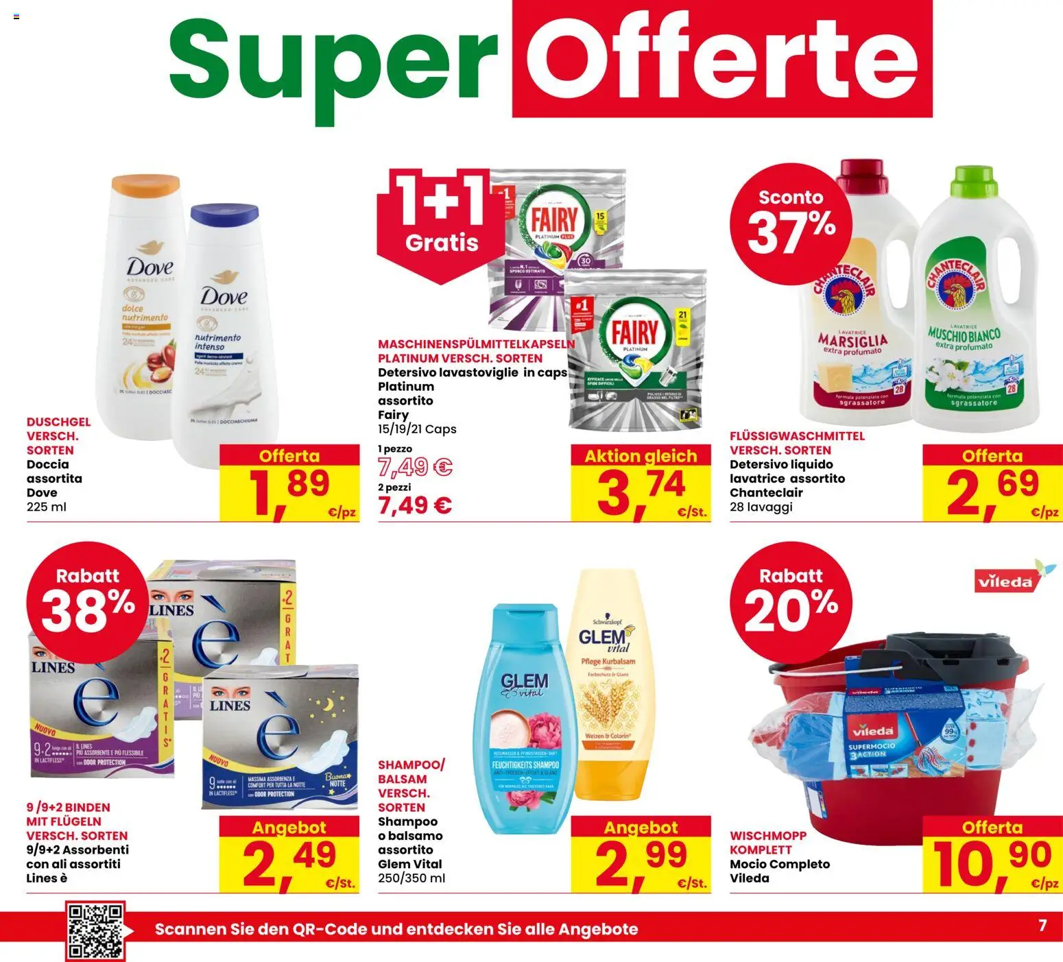 Volantino Despar del 20/08/2026 | Pagina: 7 | Prodotti: Shampoo, Sgrassatore, Lavastoviglie, Assorbenti