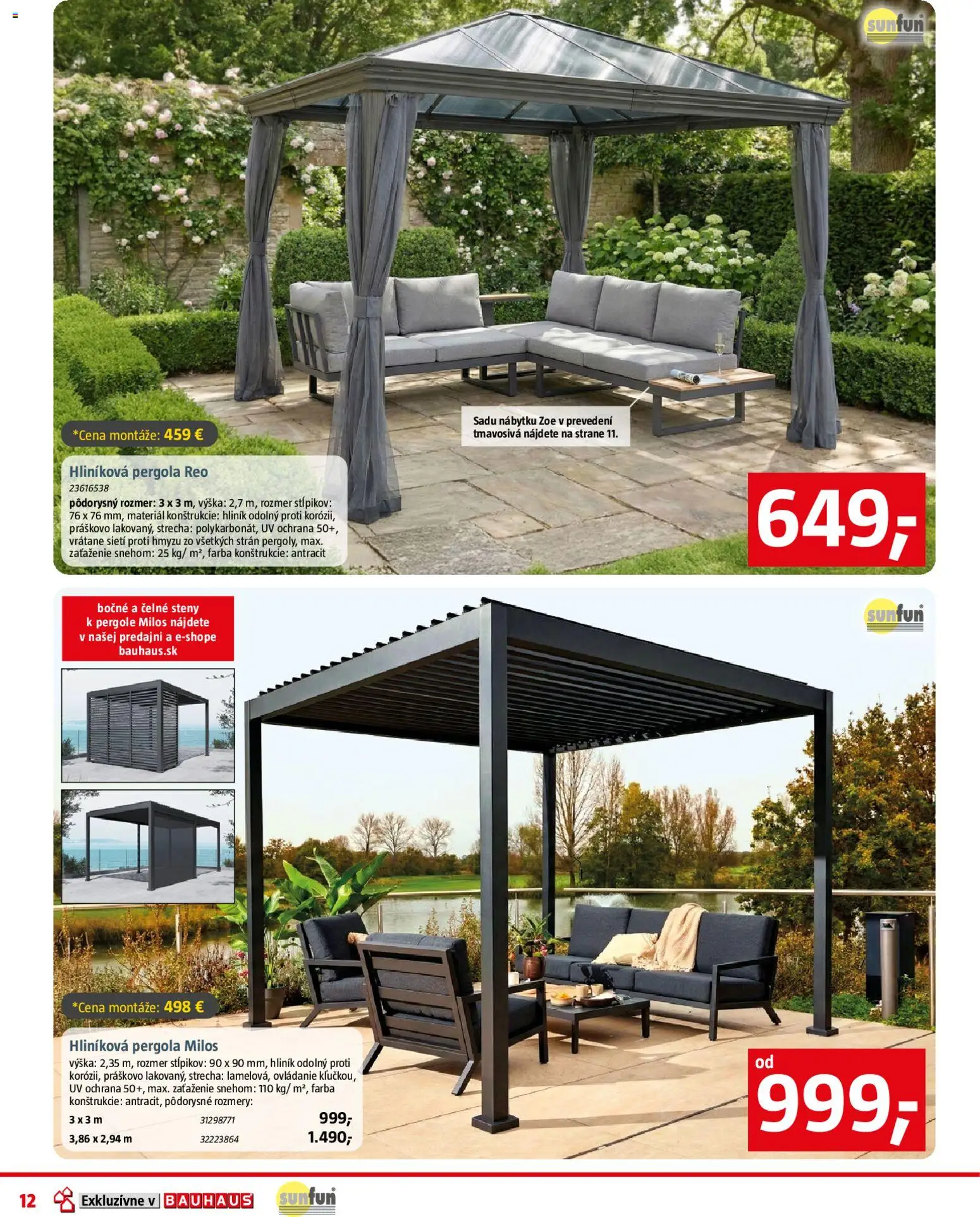 Nové Bauhaus akcie – leták je platný od 01.06.2026 | Strana: 12 | Produkty: Pergola