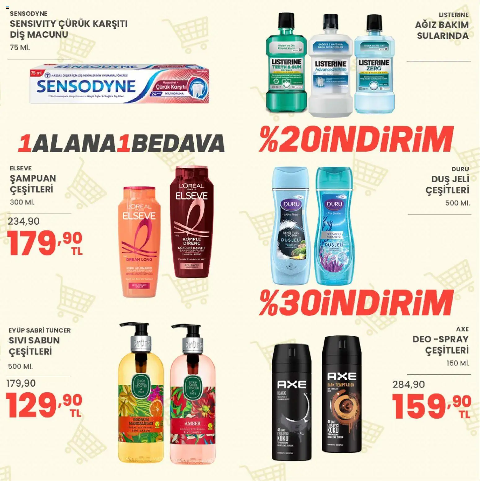 Sarıyer Katalog - 07 Ağustos 2026 tarihinden itibaren geçerlidir | Sayfa: 34 | Ürünler: Duş, Duş jeli, Diş macunu, Koku