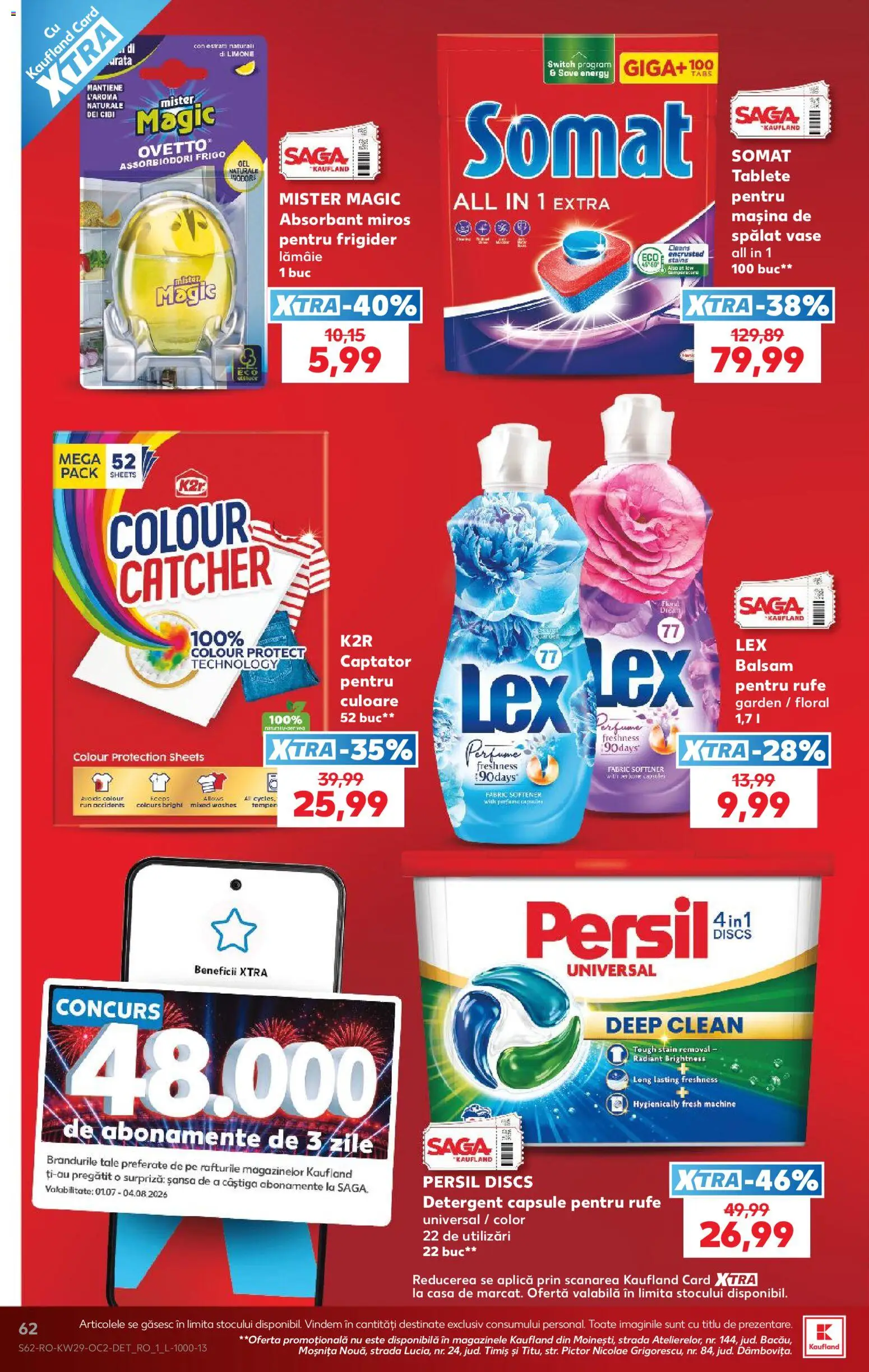 Noul catalog Kaufland – valabil de la 15.07.2026 | Pagină: 62 | Produse: Frigider, Aplică, Balsam, Detergent
