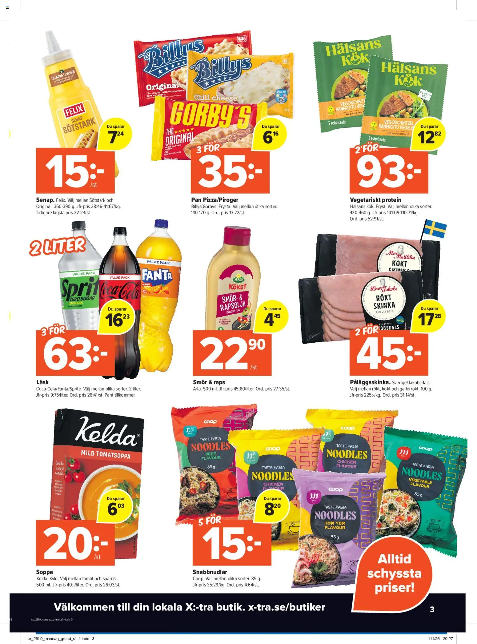 Coop X:-TRA reklamblad aktuell från 04.05.2026 | Sida: 3 | Produkter: Senap, Rapsolja, Chili, Soppa
