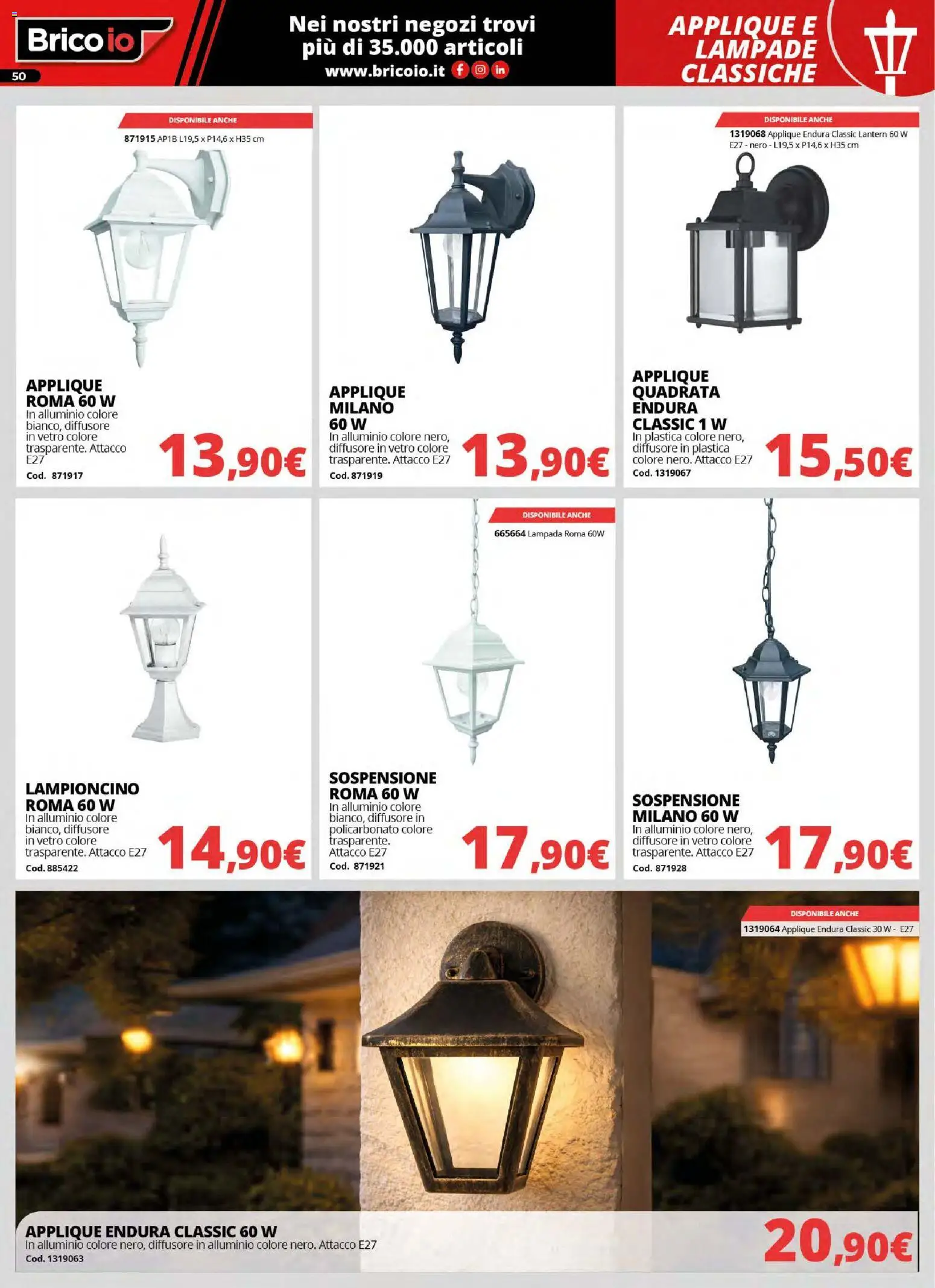 Volantino Brico io del 30.03.2026 | Pagina: 50 | Prodotti: Alluminio, Lampada