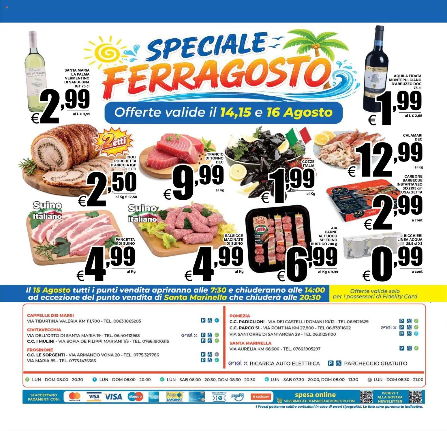 Volantino DEM del 12/08/2026 | Pagina: 20 | Prodotti: Cozze, Pancetta, Suino, Barbecue