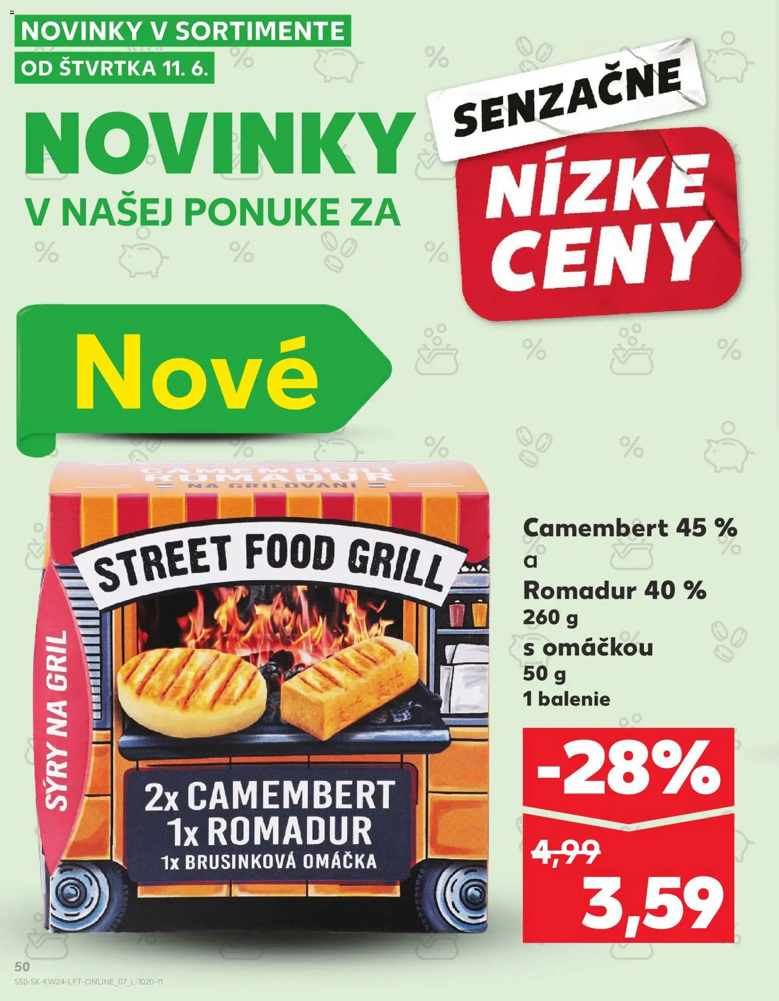 Nové Kaufland akcie – leták je platný od 11.06.2026 | Strana: 50 | Produkty: Gril, Omáčka