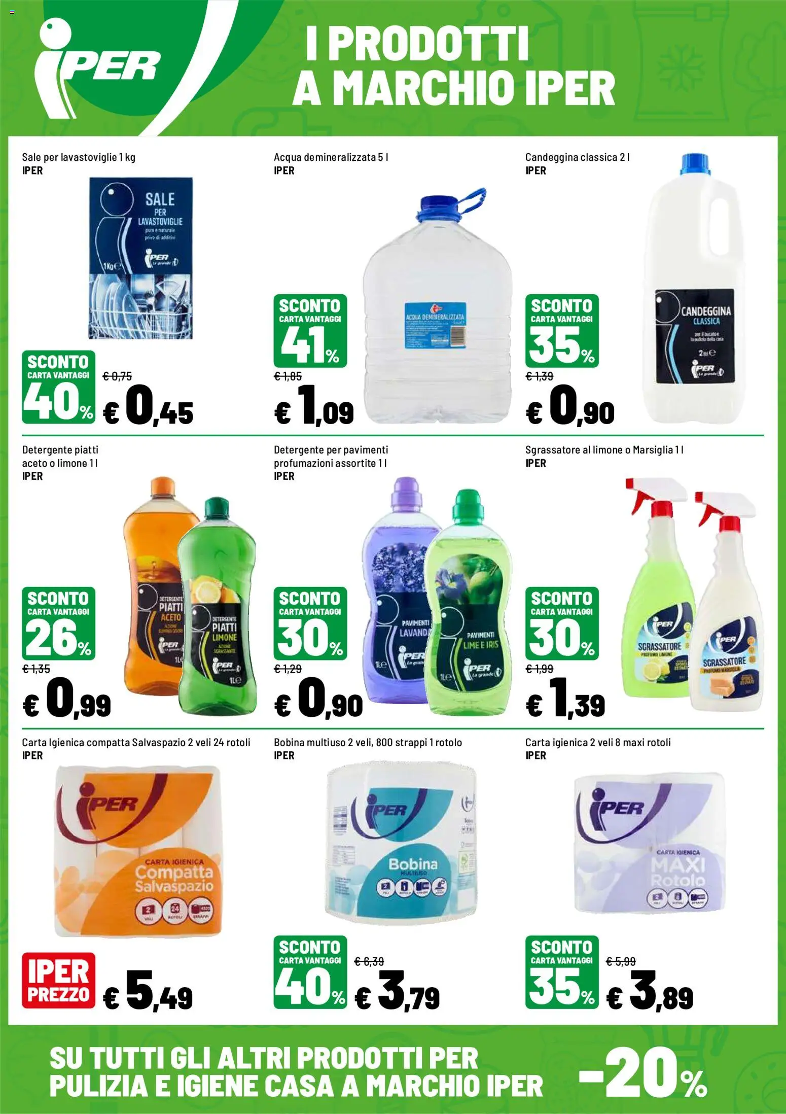 Volantino Iper del 03/09/2026 | Pagina: 11 | Prodotti: Sgrassatore, Sale, Lime, Aceto