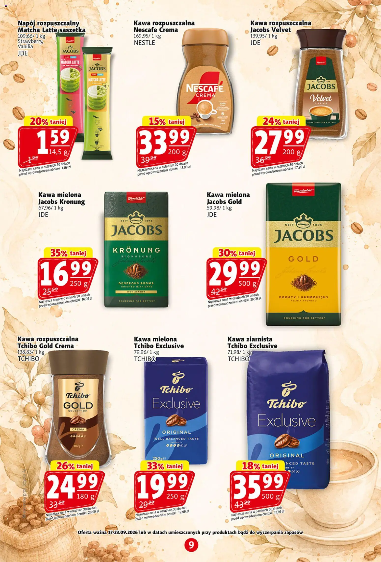 Prim Market gazetka od 17.09.2026 | Strona: 9 | Produkty: Jacobs, Kawa ziarnista, Kawa rozpuszczalna, Kawa