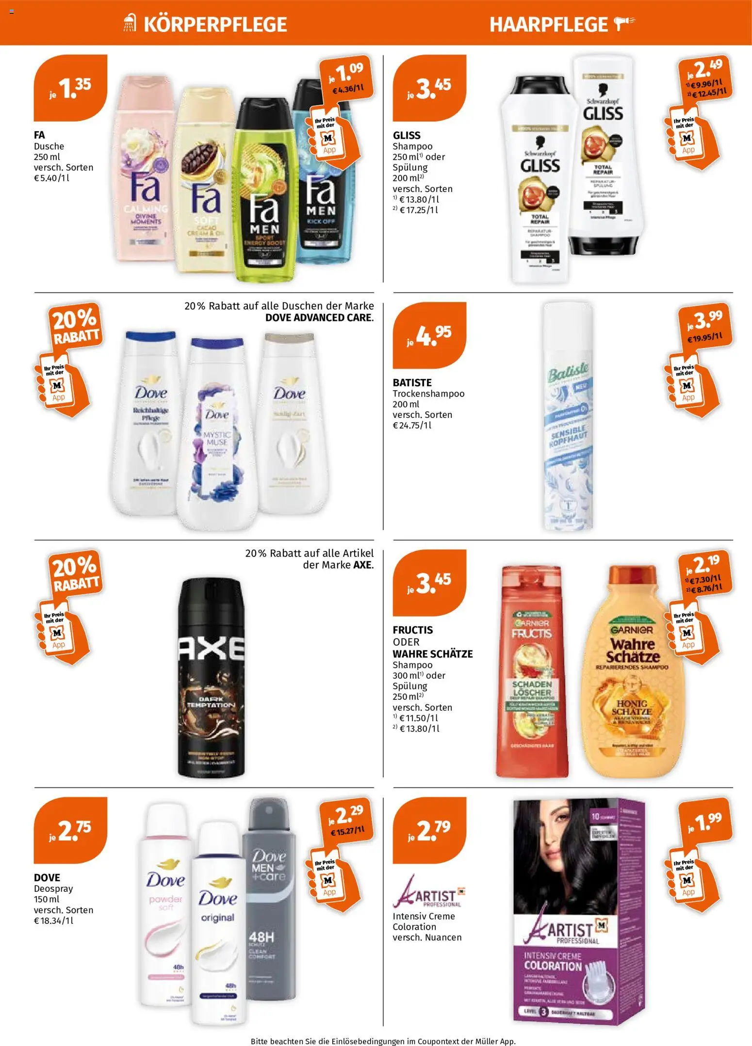 Müller Flugblatt gültig ab 11.05.2026 | Seite: 4 | Produkte: Dusche, Shampoo, Spülung, Creme