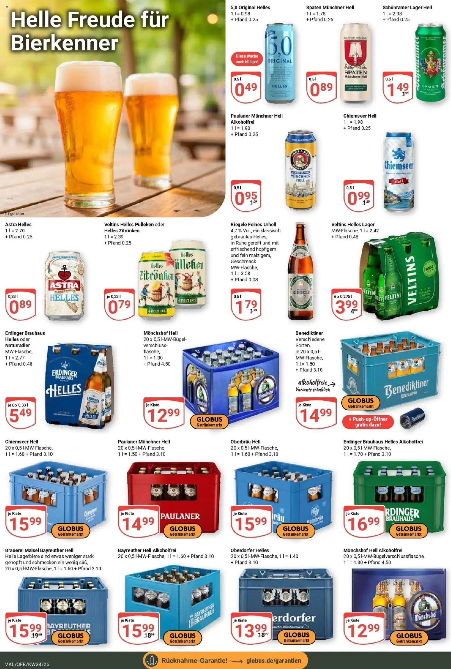 Globus Prospekt Völklingen (ab 17.08.2026) » Angebote online | Seite: 21 | Produkte: Bayreuther hell, Monchshof, Paulaner, Veltins