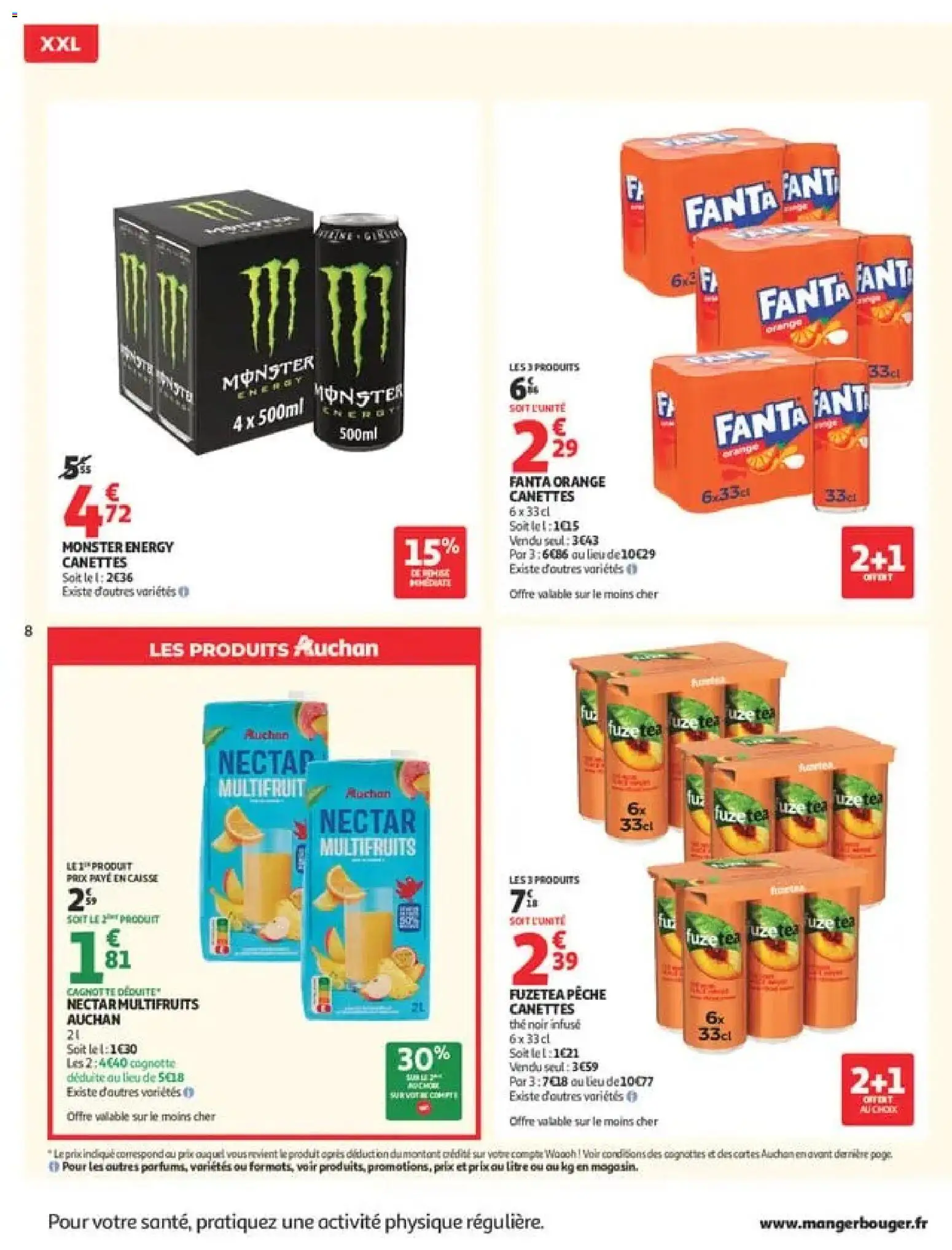 {H1} | Page: 8 | Produits: Orange, Pêche, Fanta, Thé
