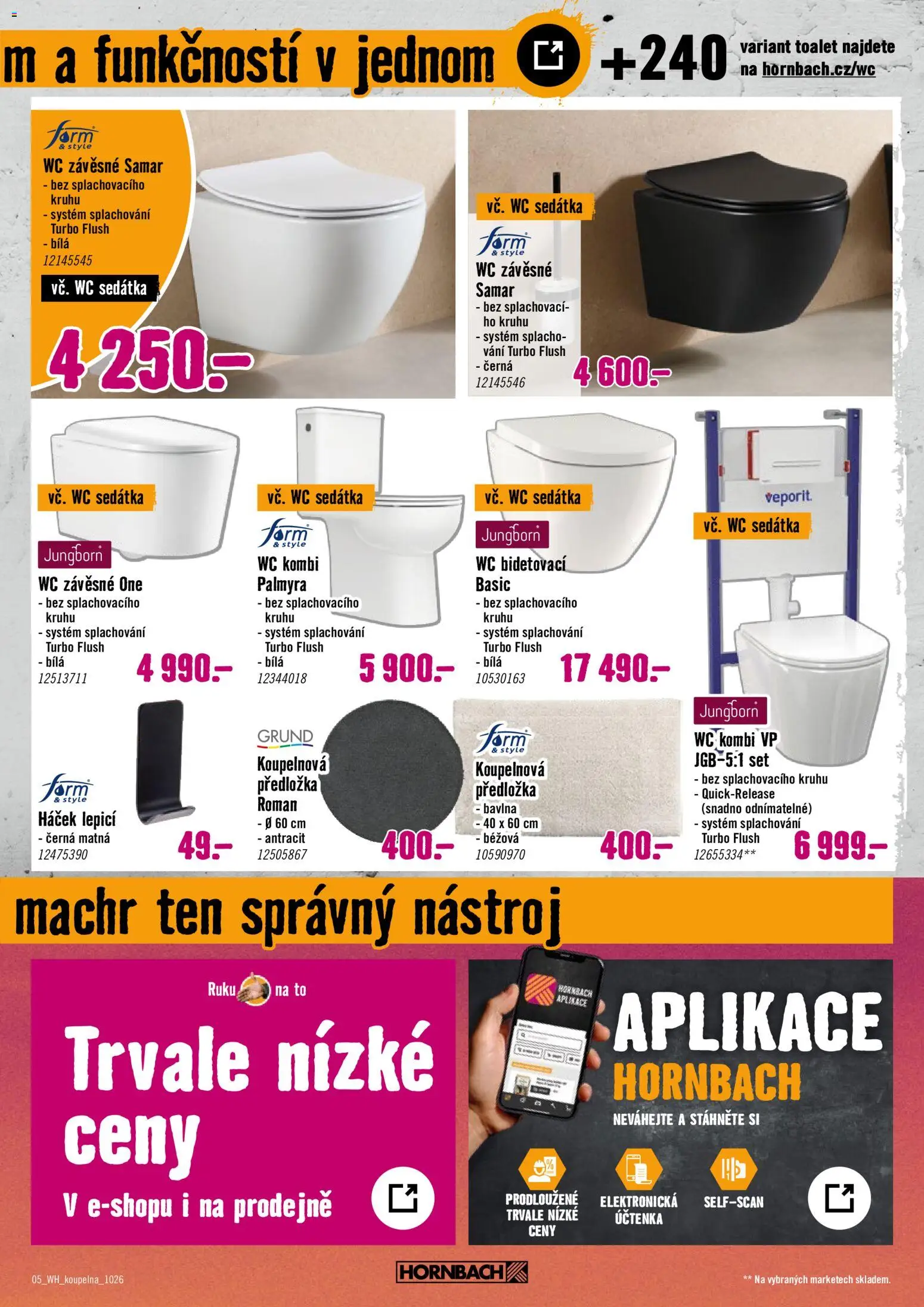 HORNBACH leták - Koupelna od 21.10.2026 | Strana: 5 | Produkty: Wc