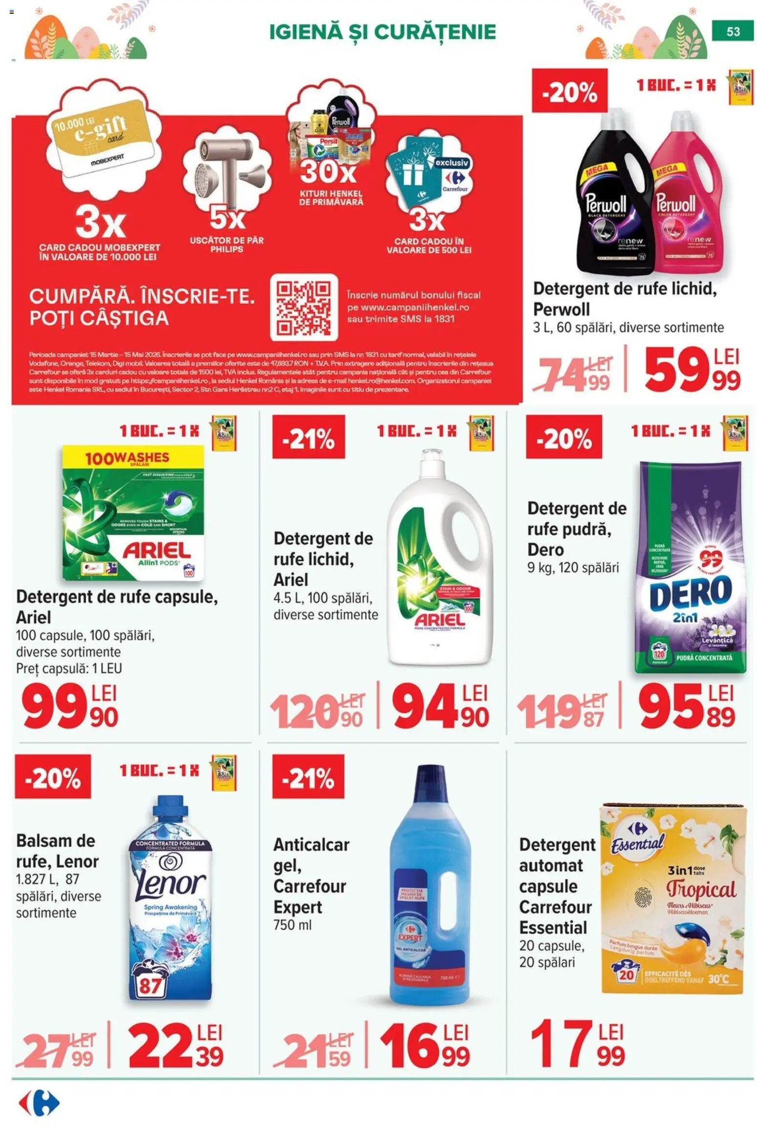 Noul catalog Carrefour – valabil de la 06.04.2026 | Pagină: 55 | Produse: Săpun, Deodorant, Săpun lichid, Rezervă săpun