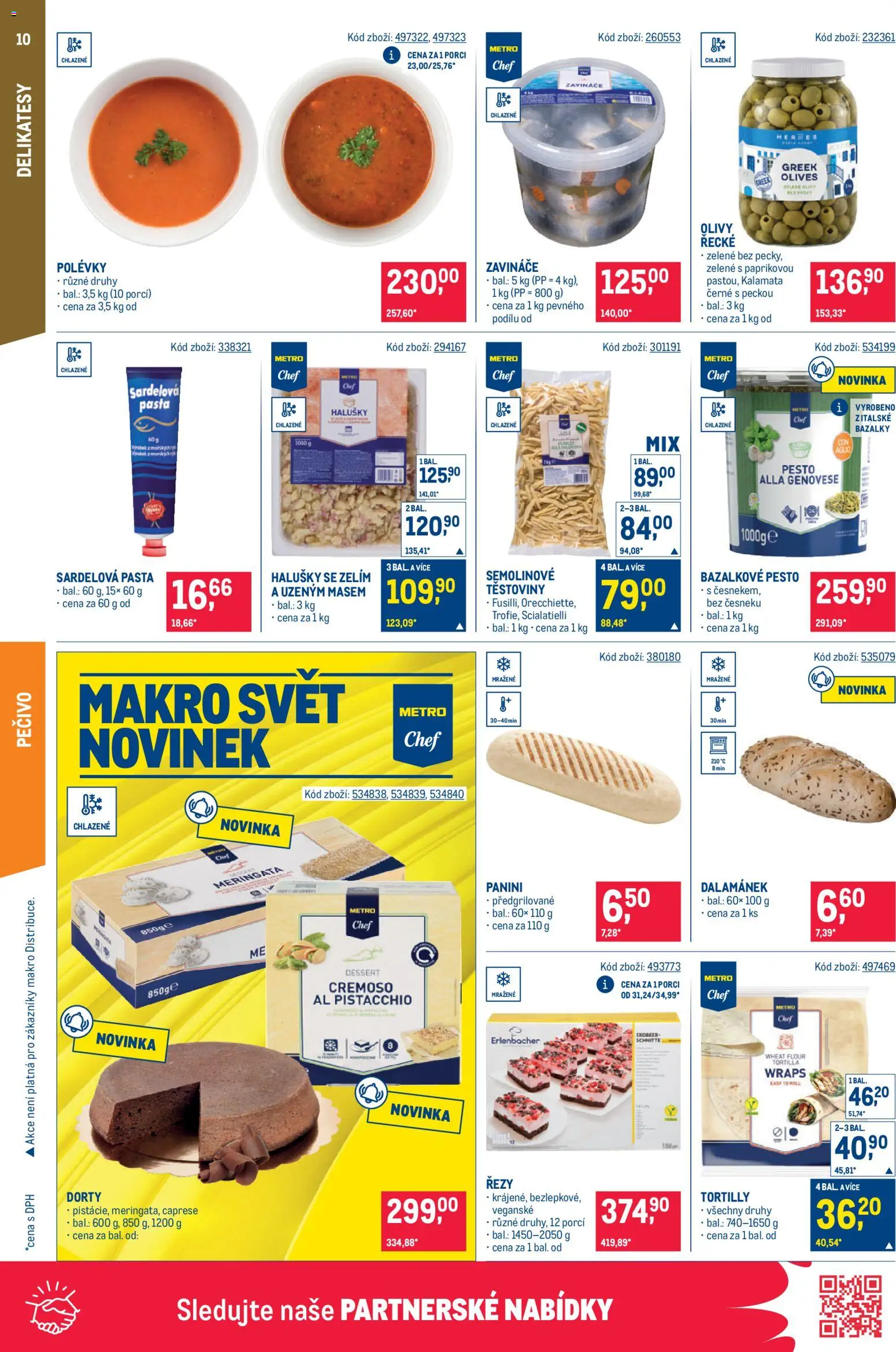 Makro leták - Gastronomie od 21.10.2026 | Strana: 10 | Produkty: Těstoviny, Pečivo, Dorty, Olivy