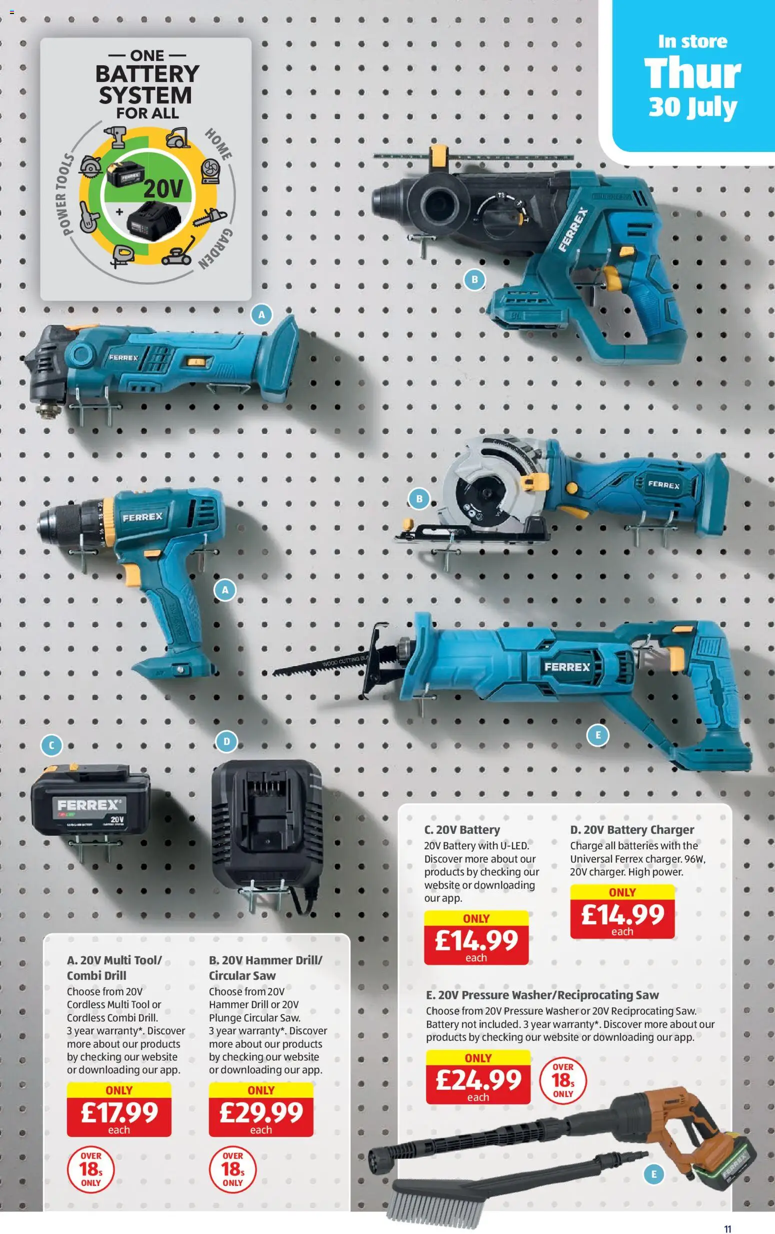 {H1} | Page: 11 | Products: Drill, Battery, Pressure washer, Hammer drill