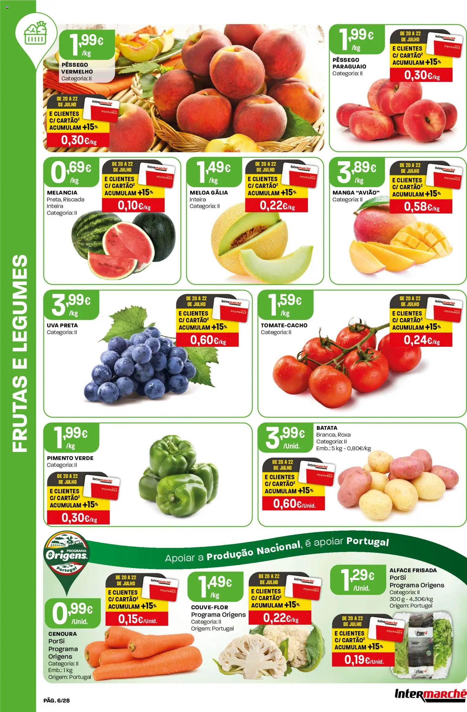 Intermarché Folheto Contact │ válido de 16/07/2026 | Página: 6 | Produtos: Batata, Melancia, Cenoura, Alface