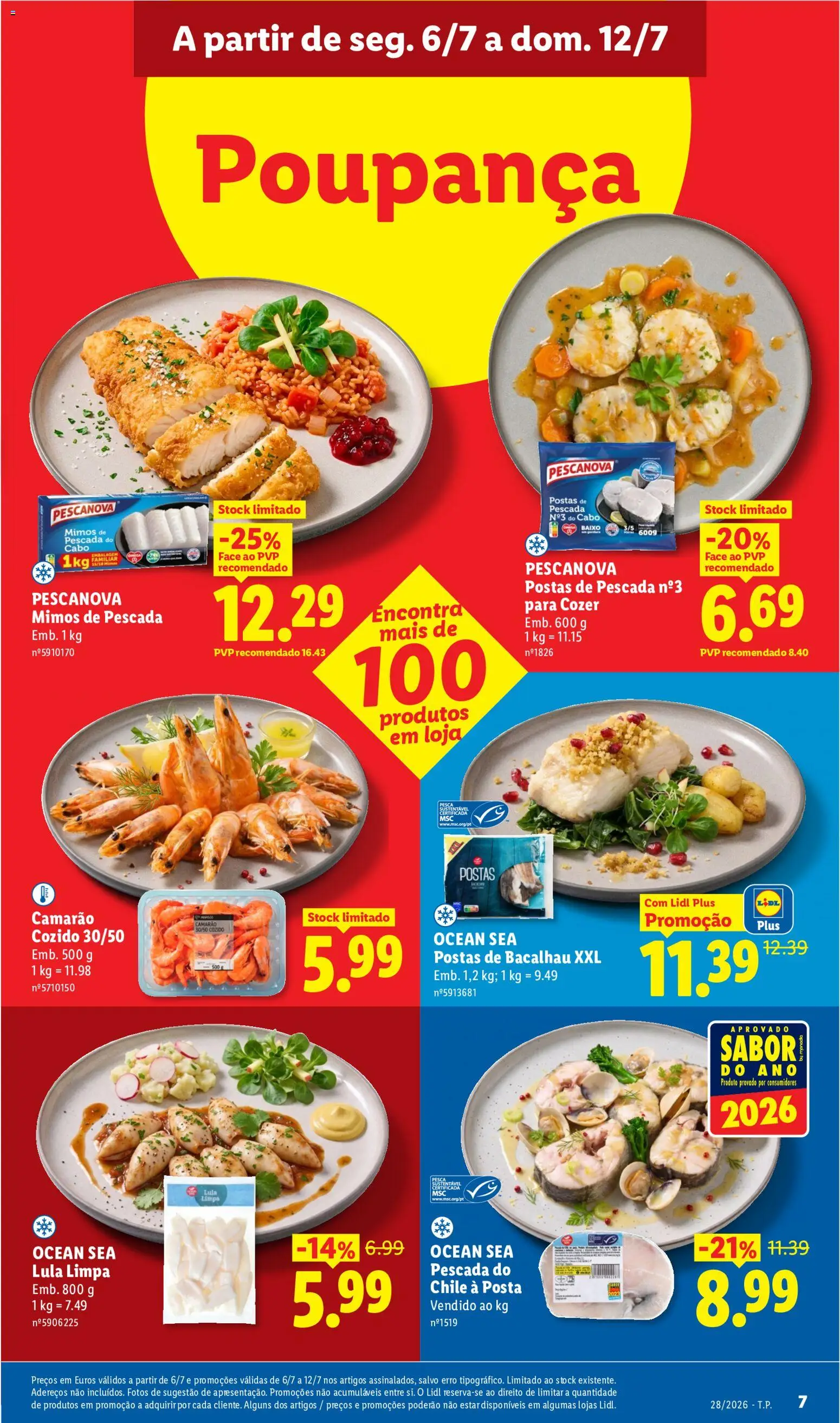 Lidl folheto │ válido de 06/07/2026 | Página: 7 | Produtos: Cabo, Pescada, Camarão, Pescada do cabo