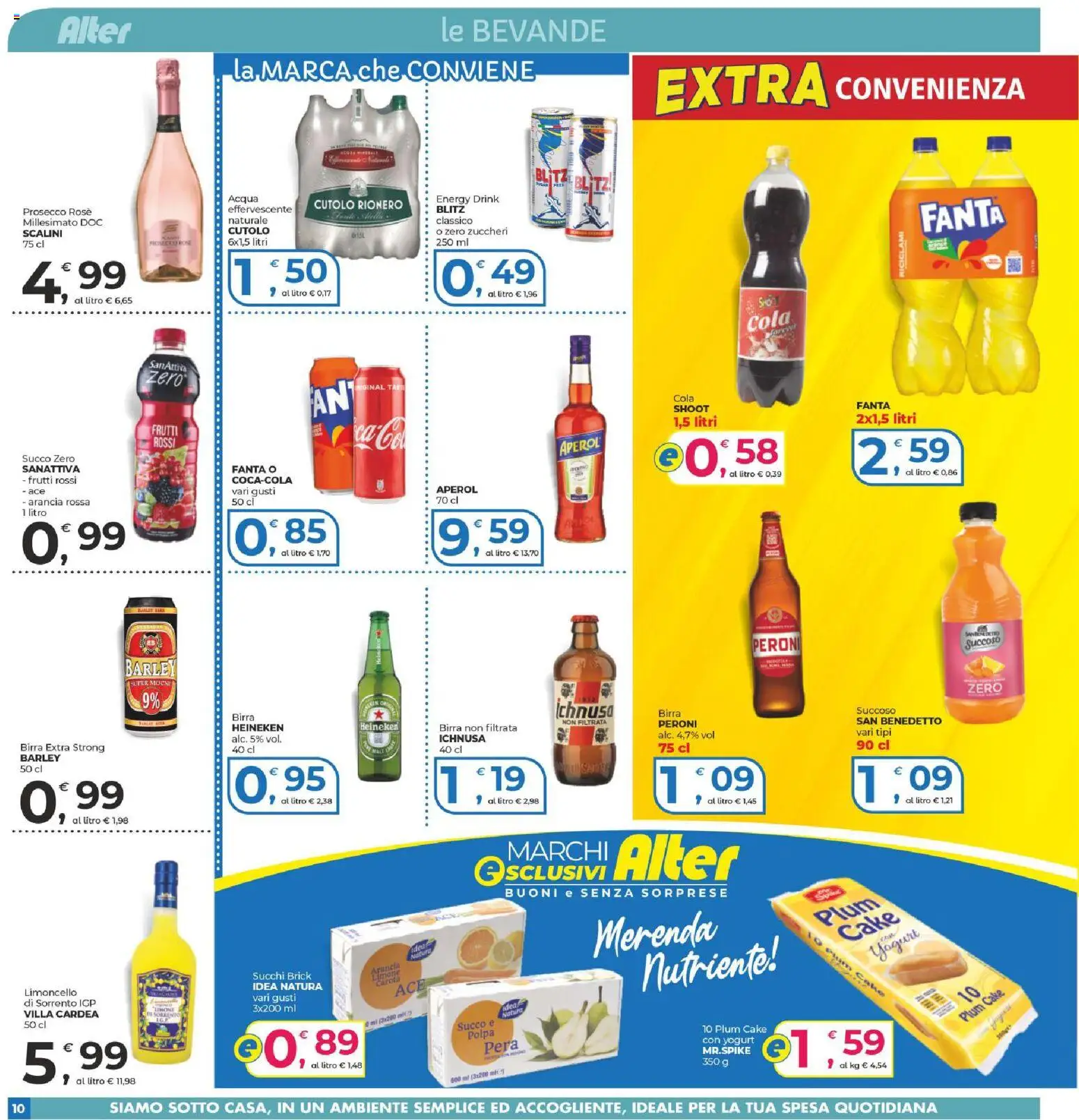 Volantino Alter Discount del 16/10/2026 | Pagina: 10 | Prodotti: Yogurt, Succo, Prosecco, Acqua