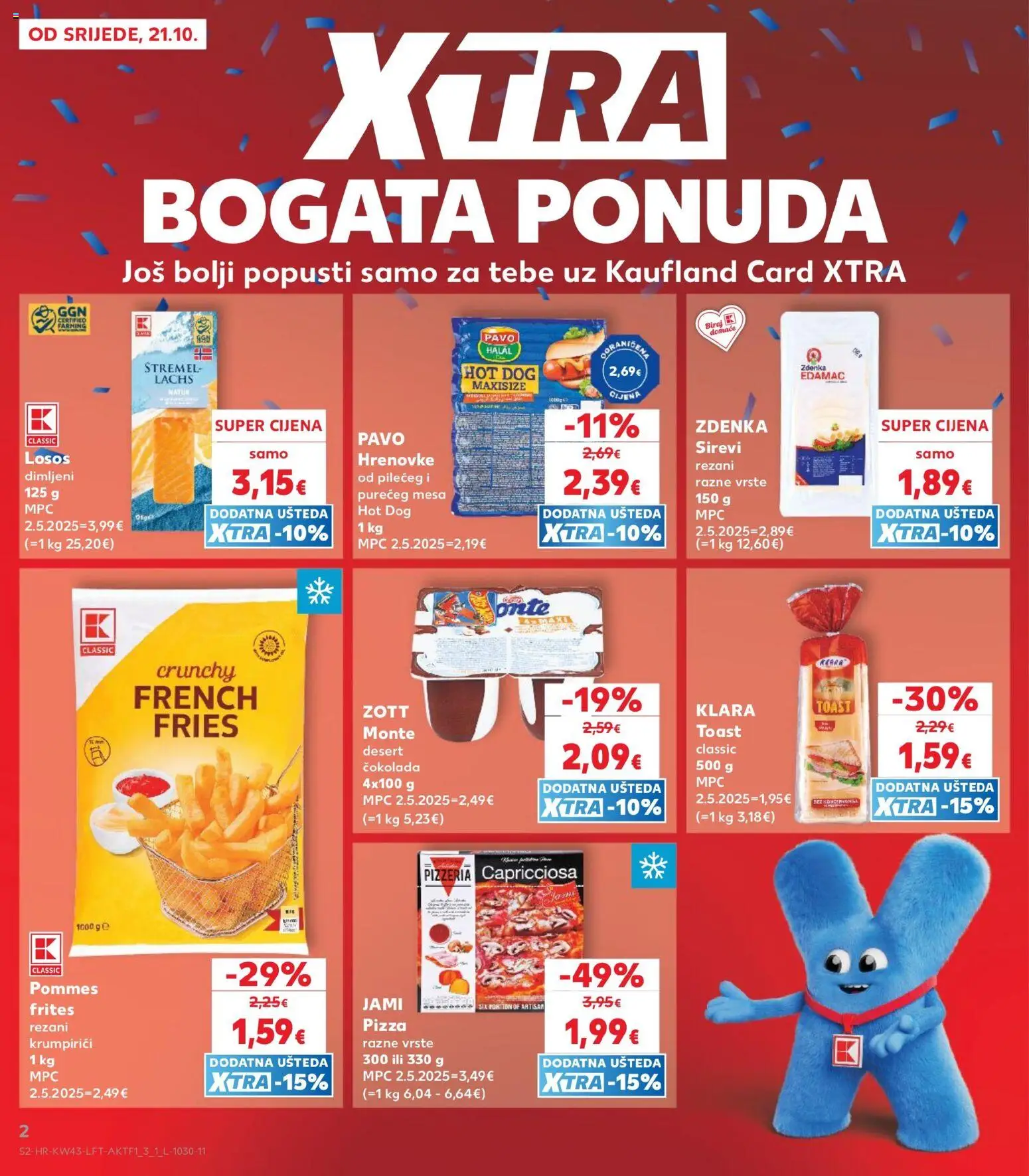 Kaufland katalog | vrijedi od 21.10.2026 | Stranica: 2 | Proizvodi: Pommes frites, Čokolada, Toast, Desert