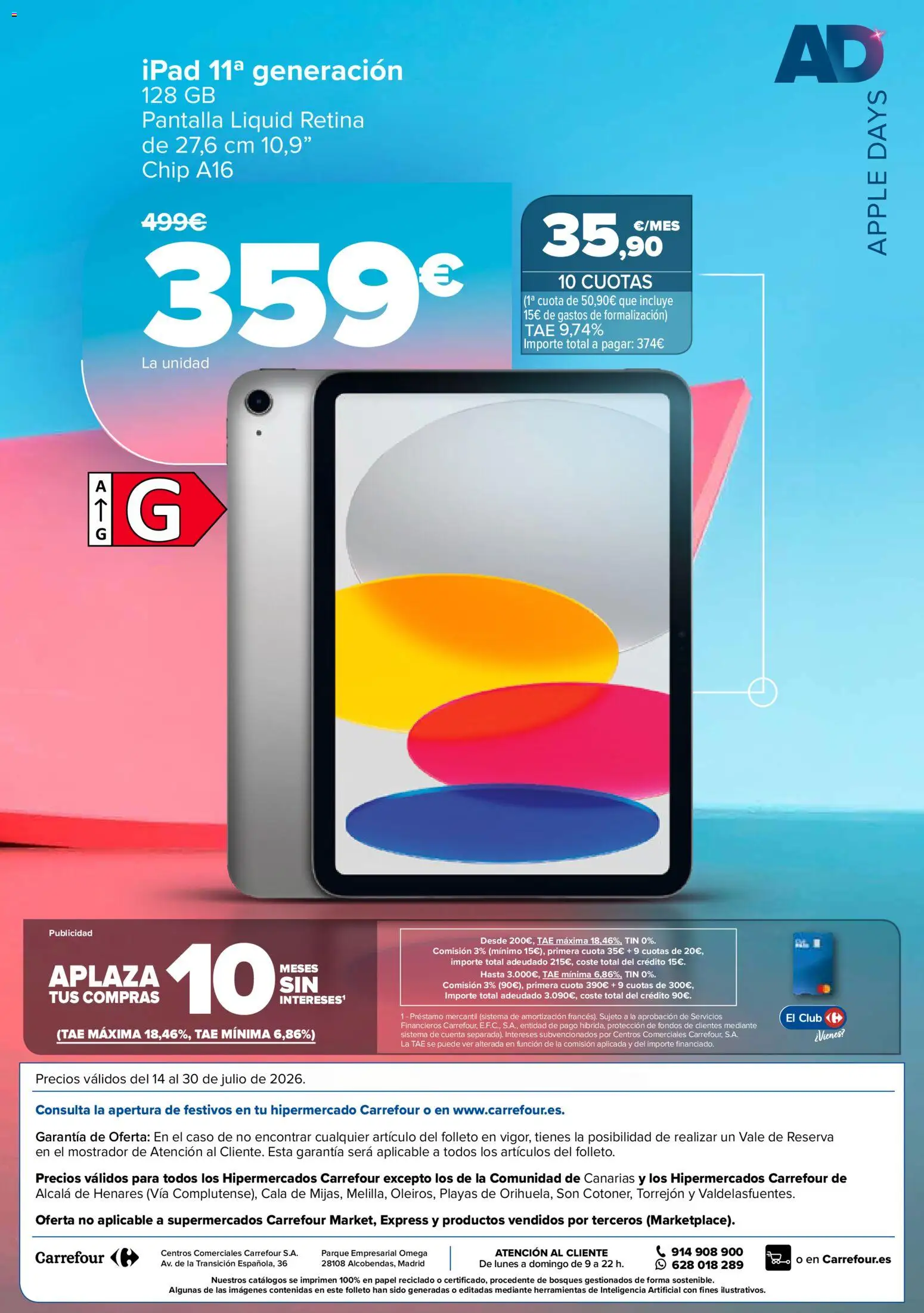 Carrefour Apple Days │ válido desde el 14/07/2026 | Página: 6 | Productos: Ipad, Tablet, Apple