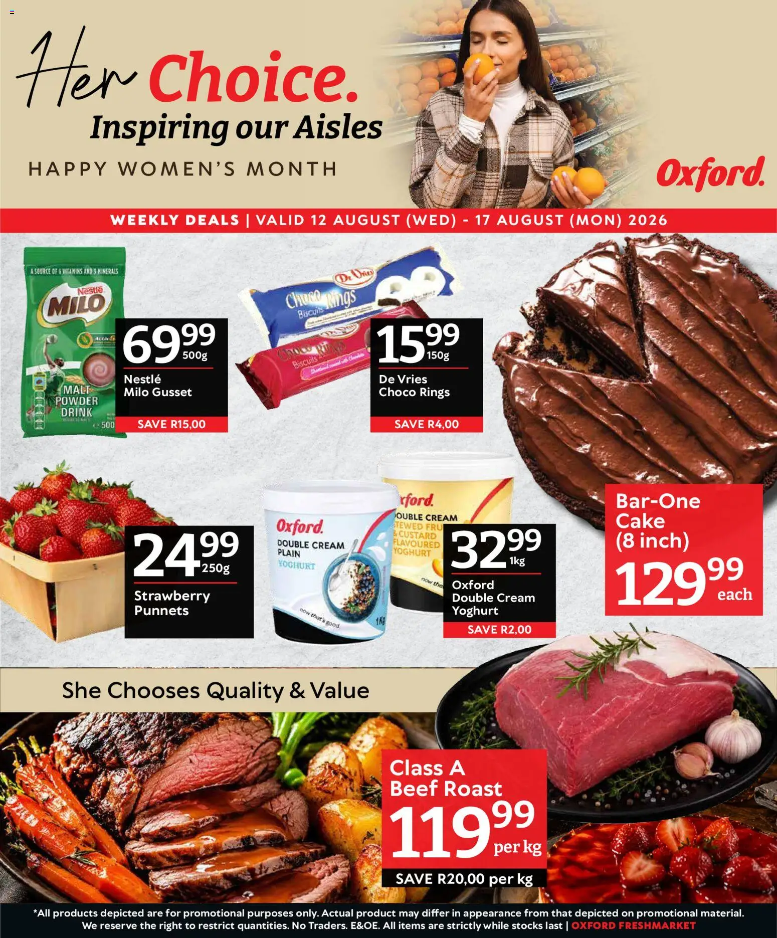 New Oxford Freshmarket catalogue – valid from 12/08/2026 | Page: 1 | Products: Cake, Custard, Biscuits, Beef