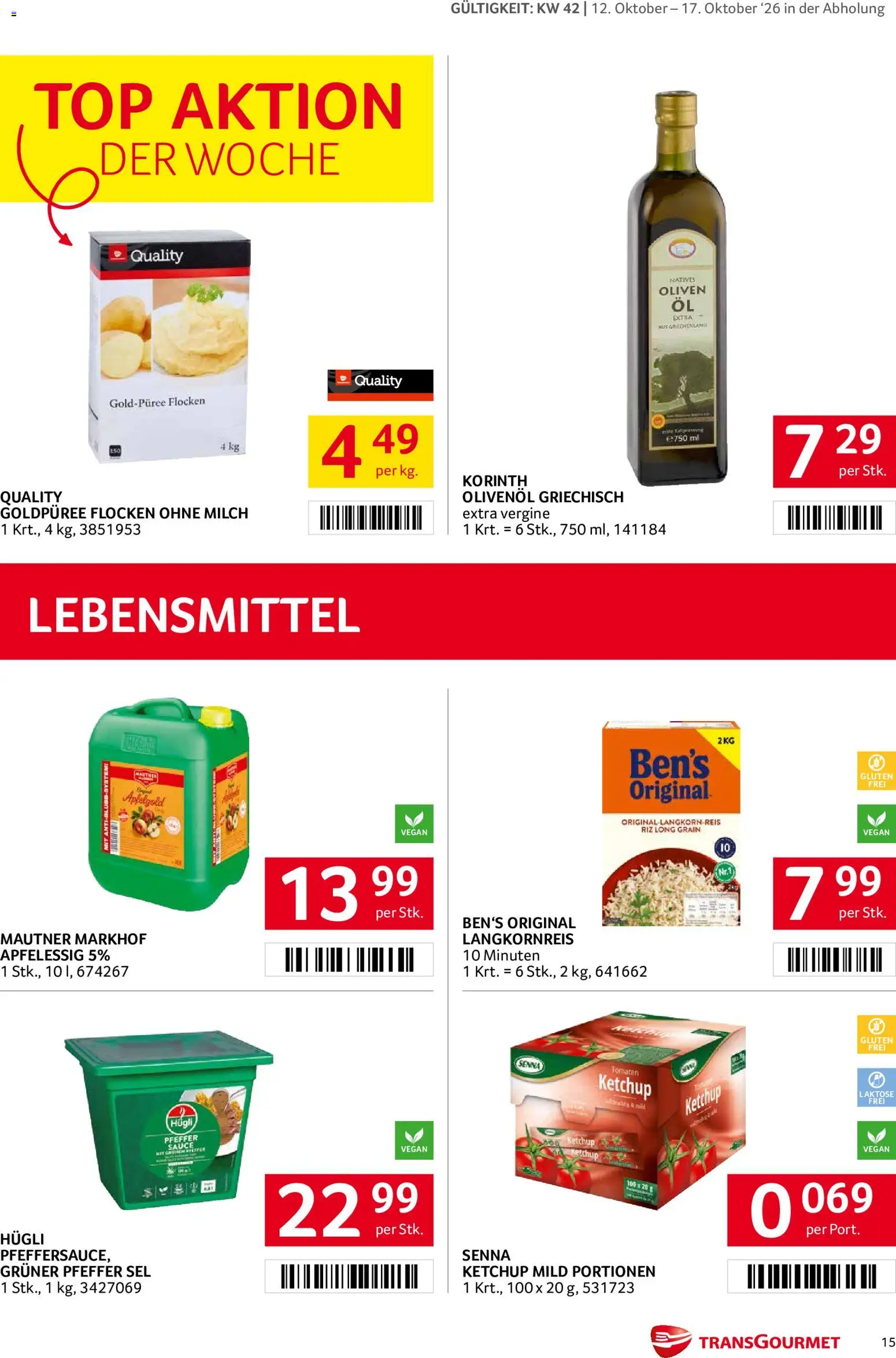 Transgourmet Broschüre gültig ab 11.10.2026 | Seite: 14 | Produkte: Ketchup, Lebensmittel, Oliven, Tomaten