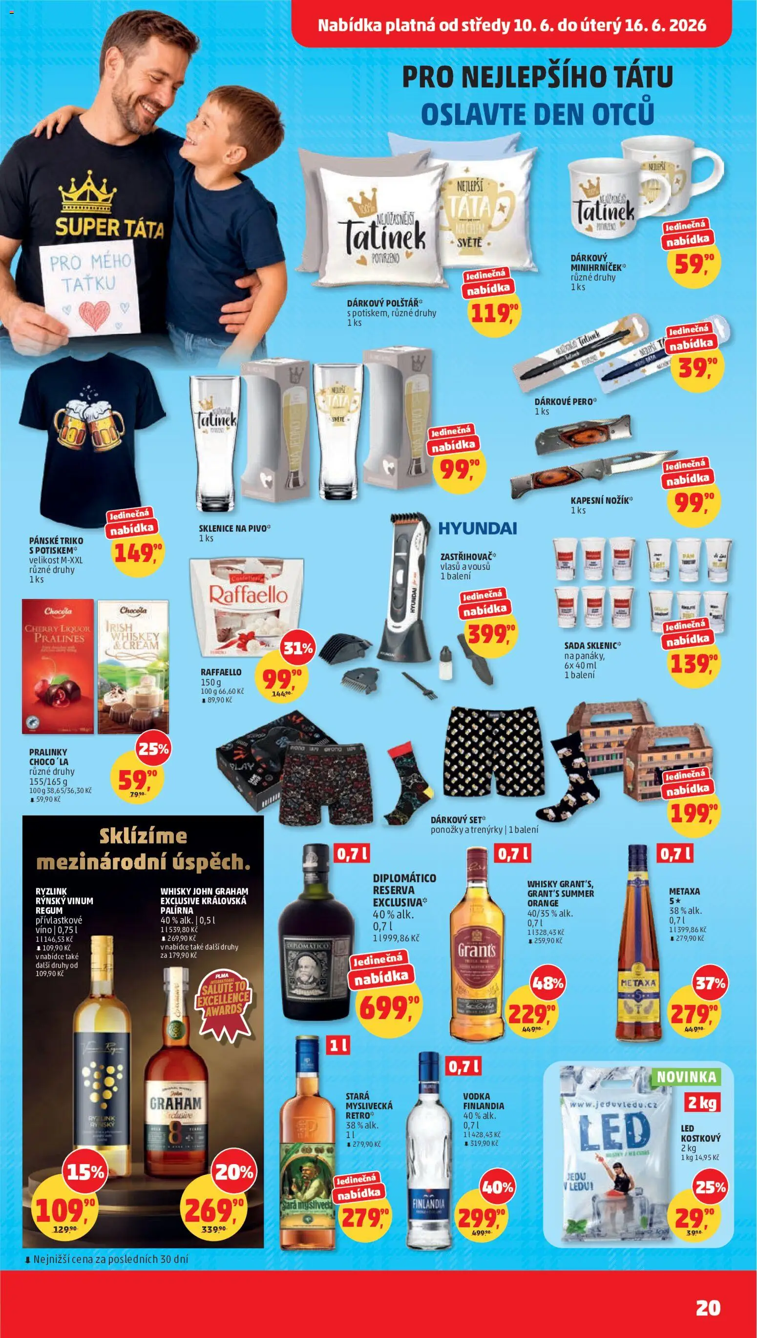 Penny Market leták od 10.06.2026 | Strana: 20 | Produkty: Trenýrky, Pivo, Metaxa, Sklenice