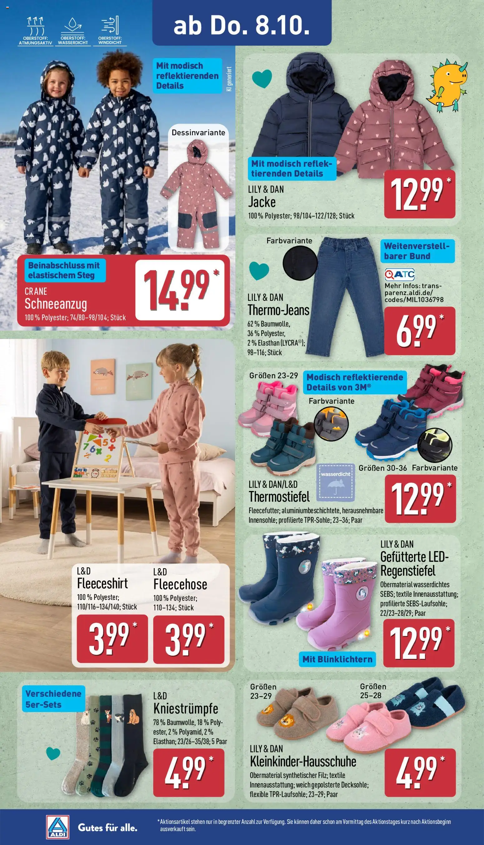 Aldi Prospekt – gültig ab 05.10.2026 | Seite: 28 | Produkte: Shirt, Kniestrümpfe, Jacke, Jeans