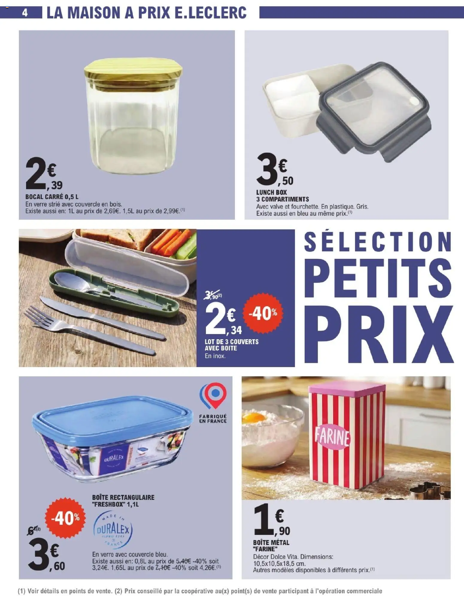{H1} | Page: 4 | Produits: Couverts, Couvercle, Farine