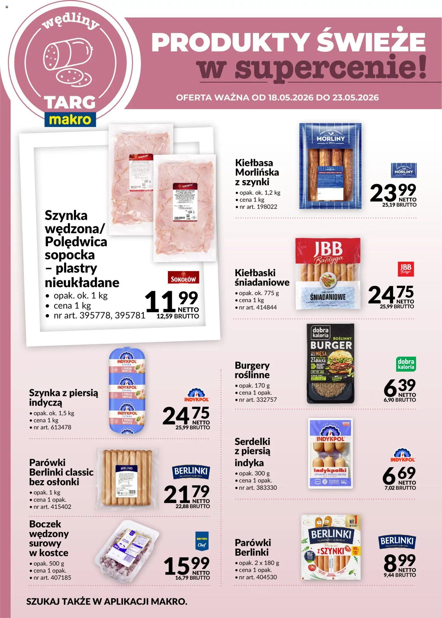 Makro gazetka - Produkty świeże w supercenie od 18.05.2026 | Strona: 2 | Produkty: Parówki berlinki, Parówki, Szynka, Boczek