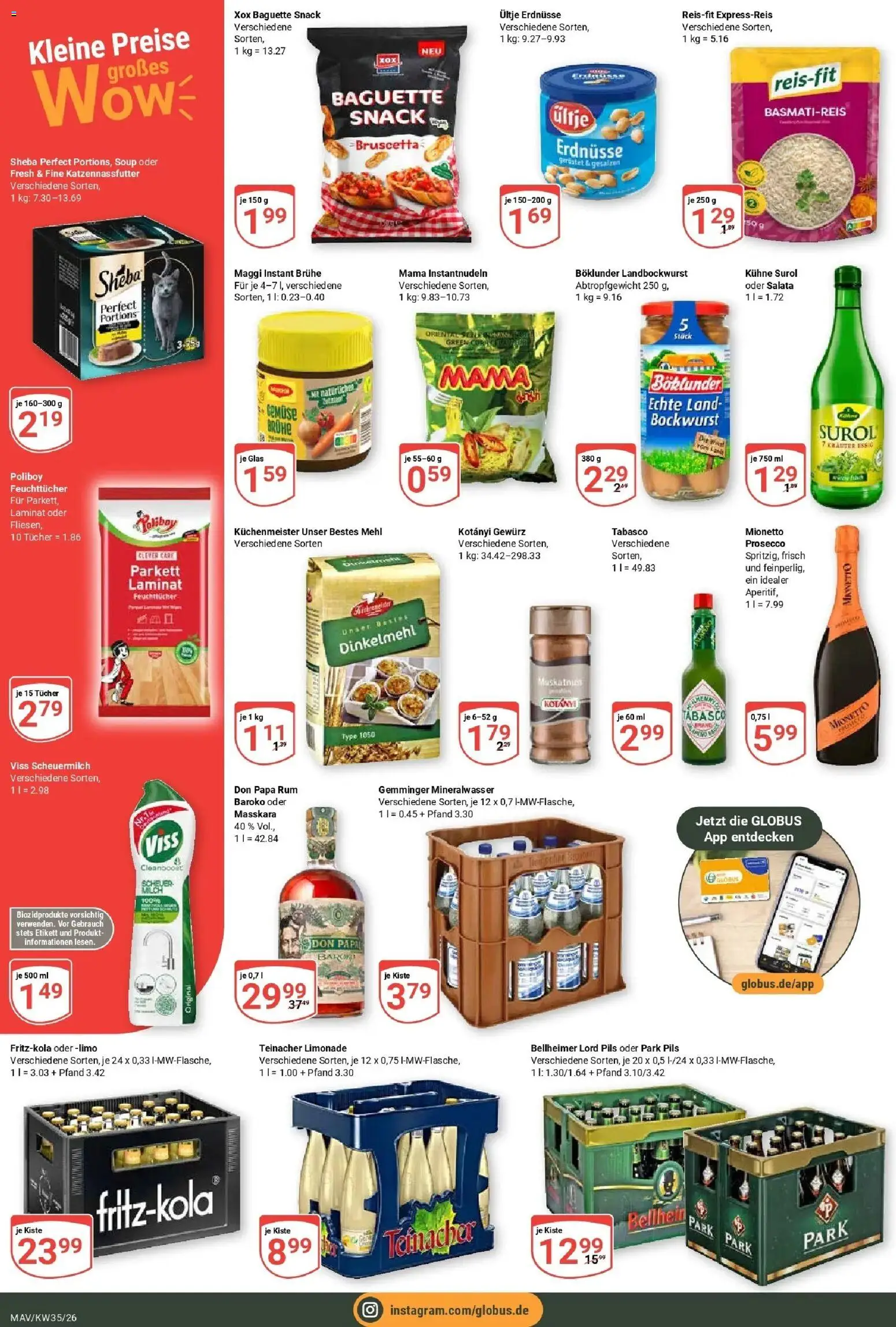 Globus Prospekt Mannheim (ab 24.08.2026) » Angebote online | Seite: 6 | Produkte: Sheba, Maggi, Essig, Limonade