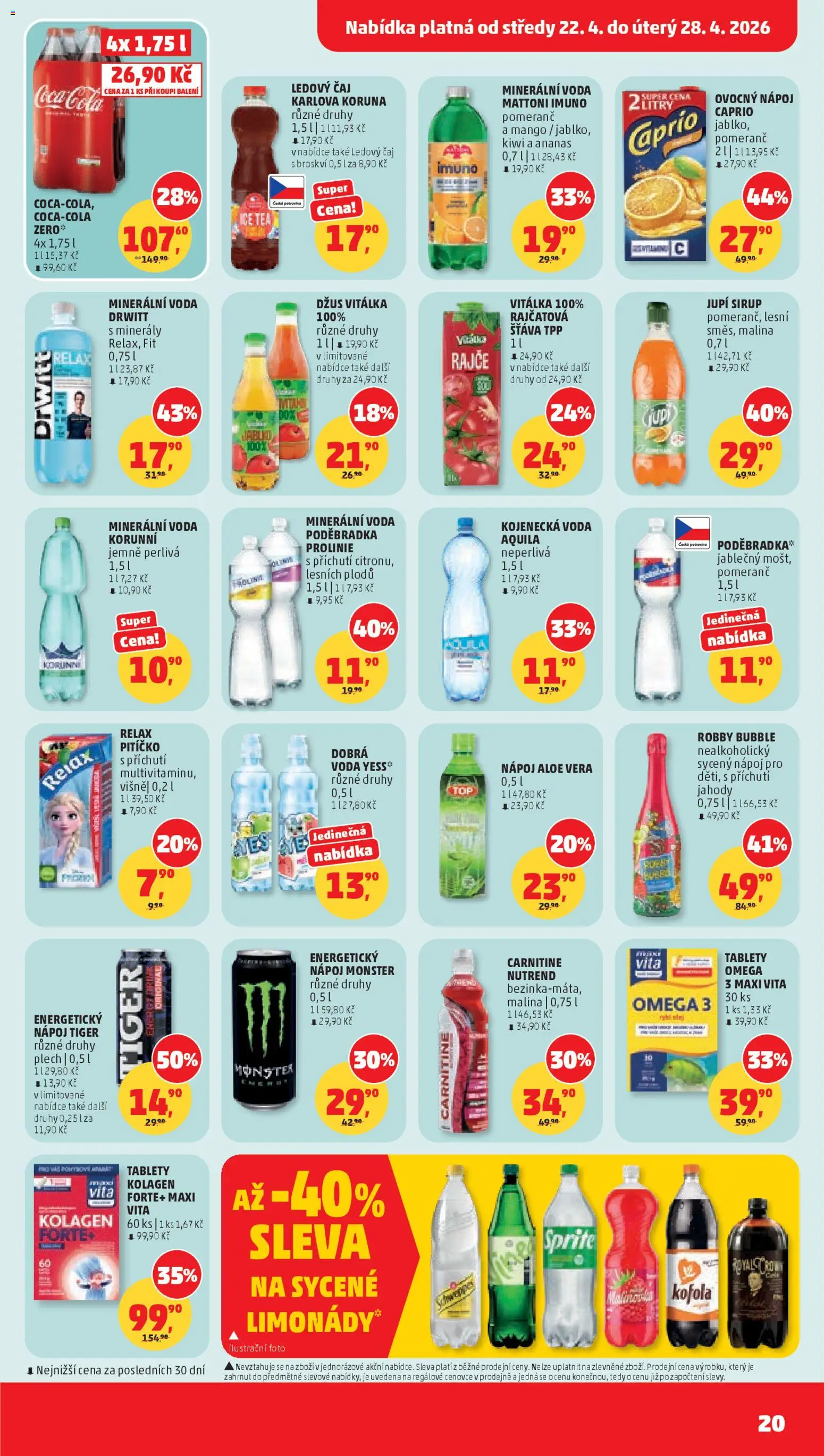 Penny Market leták od 22.04.2026 | Strana: 20 | Produkty: Robby Bubble, Energetický nápoj, Aloe vera, Ledový čaj