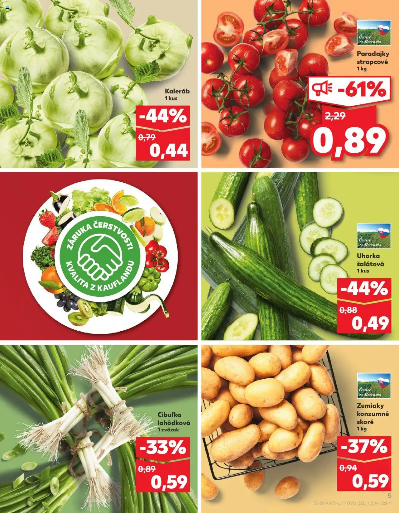 Nové Kaufland akcie – leták je platný od 31.07.2025 | Strana: 5 | Produkty: Paradajky, Zemiaky