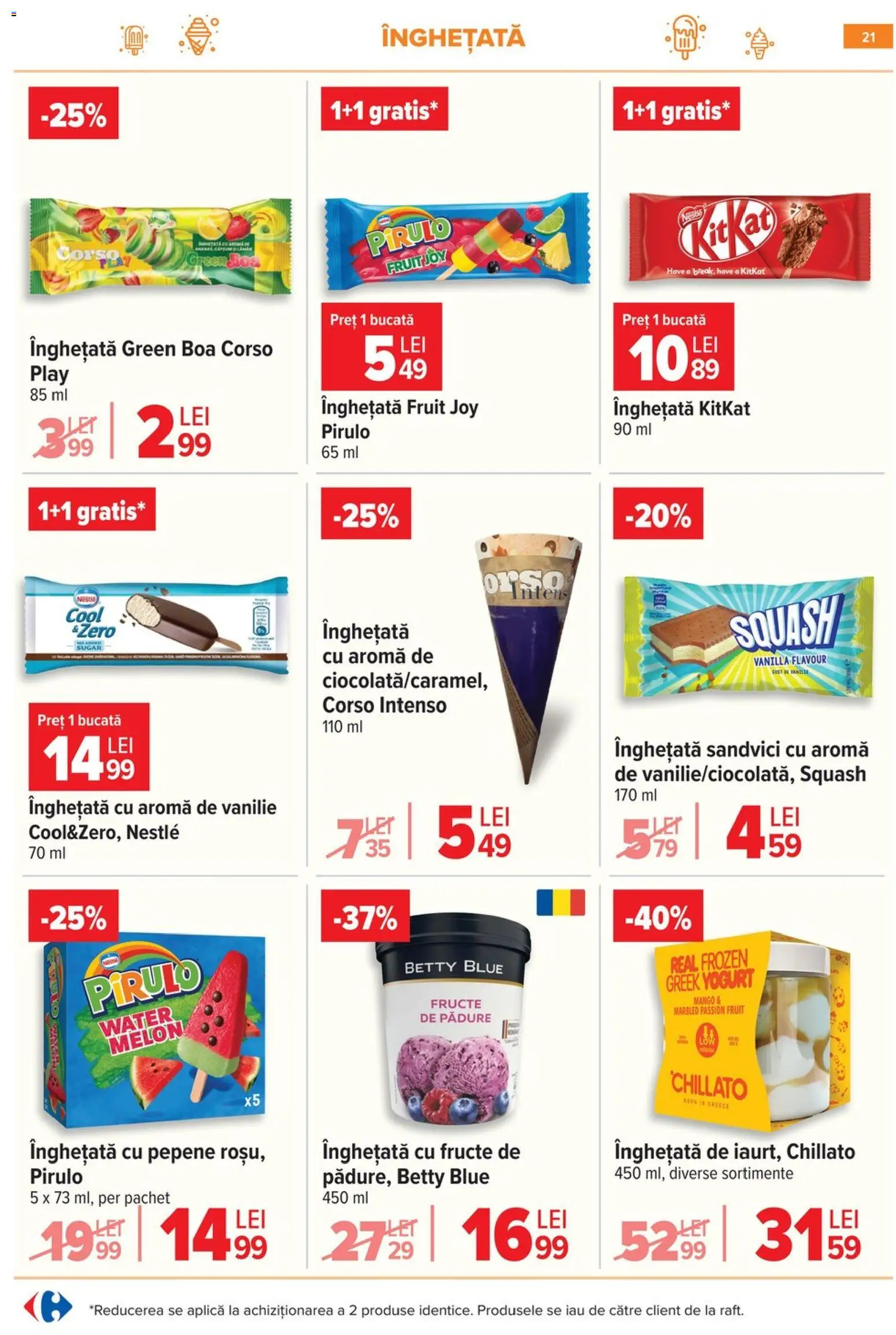 Noul catalog Carrefour – valabil de la 10.06.2026 | Pagină: 21 | Produse: Înghețată, Fructe, Sos, Mango