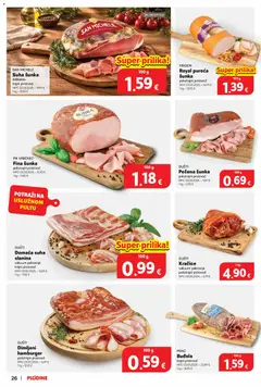Pečena šunka, polutrajni proizvod - Pregled kataloga iz trgovine Plodine, vrijedi od 30.09.2026 | Stranica: 26 | Proizvodi: Šunka, Buđola, Slanina, Hamburger