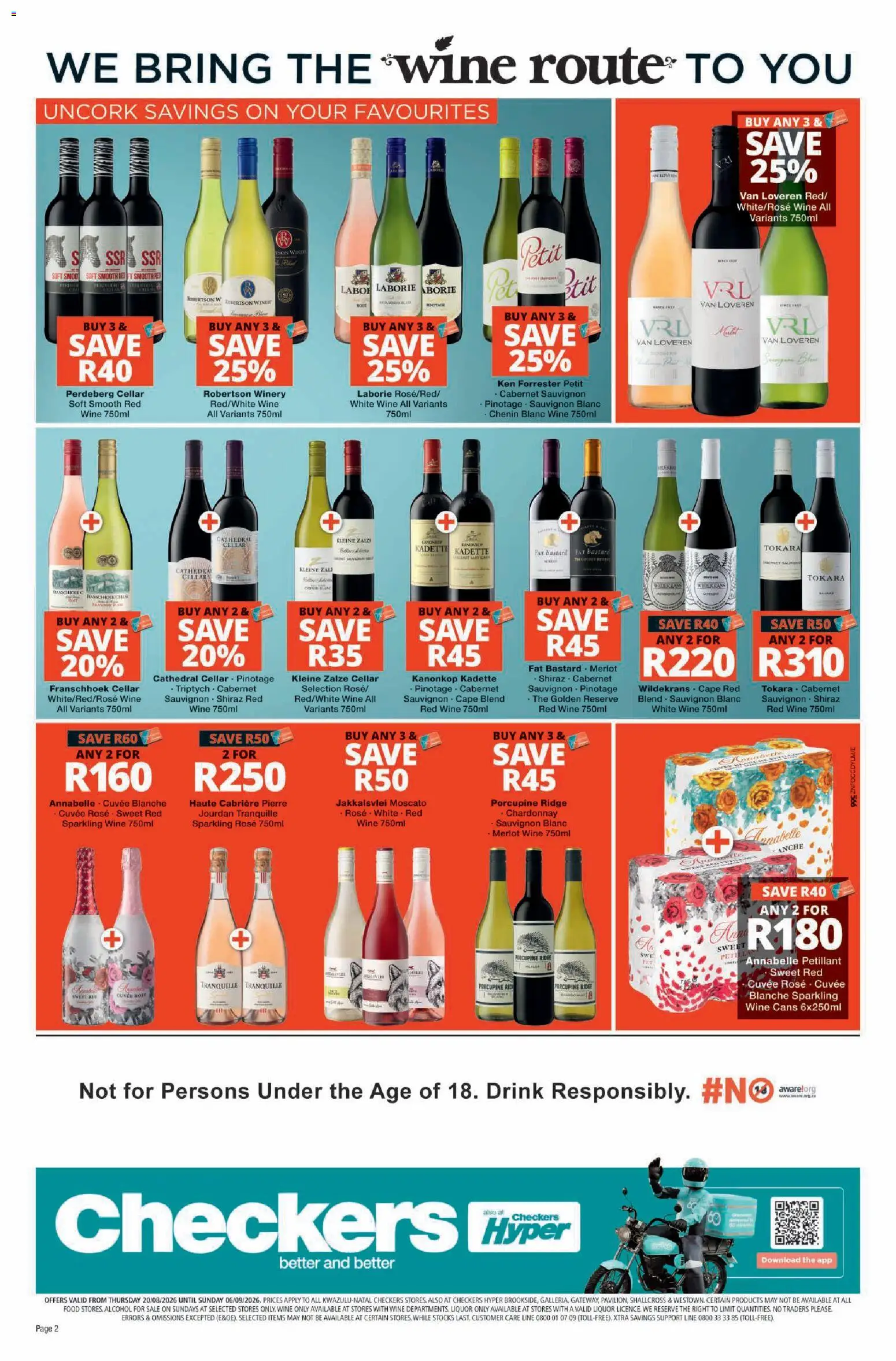 New Checkers catalogue – valid from 20/08/2026 | Page: 2 | Products: Alcohol, Wine, Red Wine