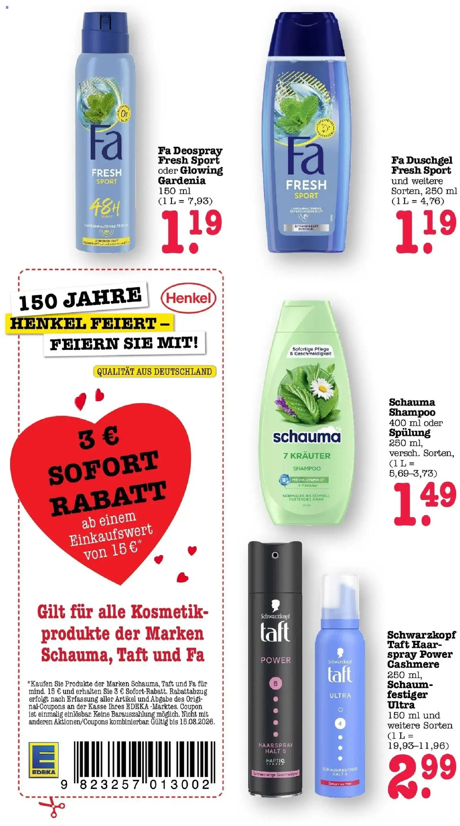 Edeka Prospekt Achern (ab 10.08.2026) » Angebote Online | Seite: 61 | Produkte: Shampoo, Spülung, Deospray, Zitronen