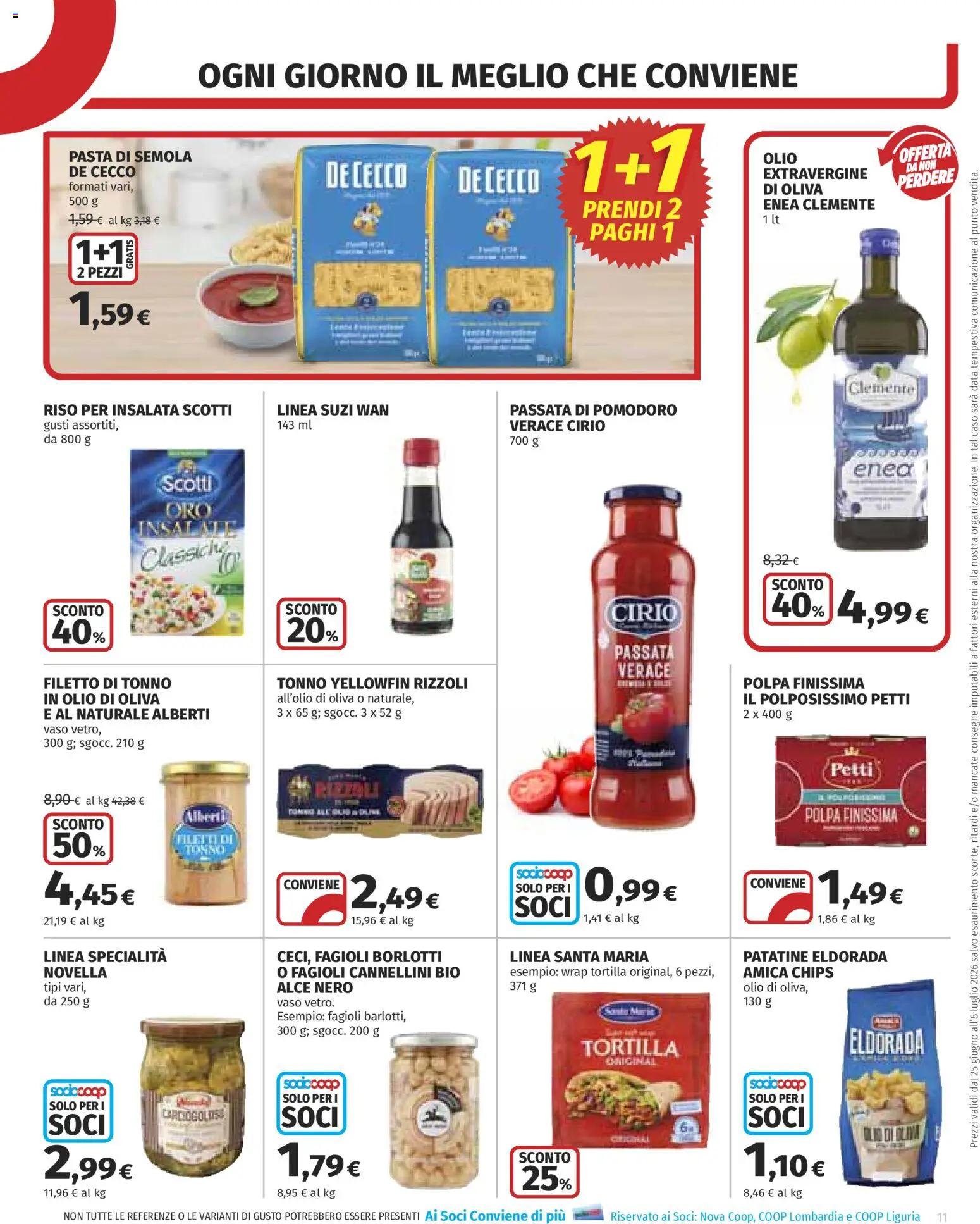 Volantino COOP del 25/06/2026 | Pagina: 11 | Prodotti: Insalata, Cannellini, Pasta, Data
