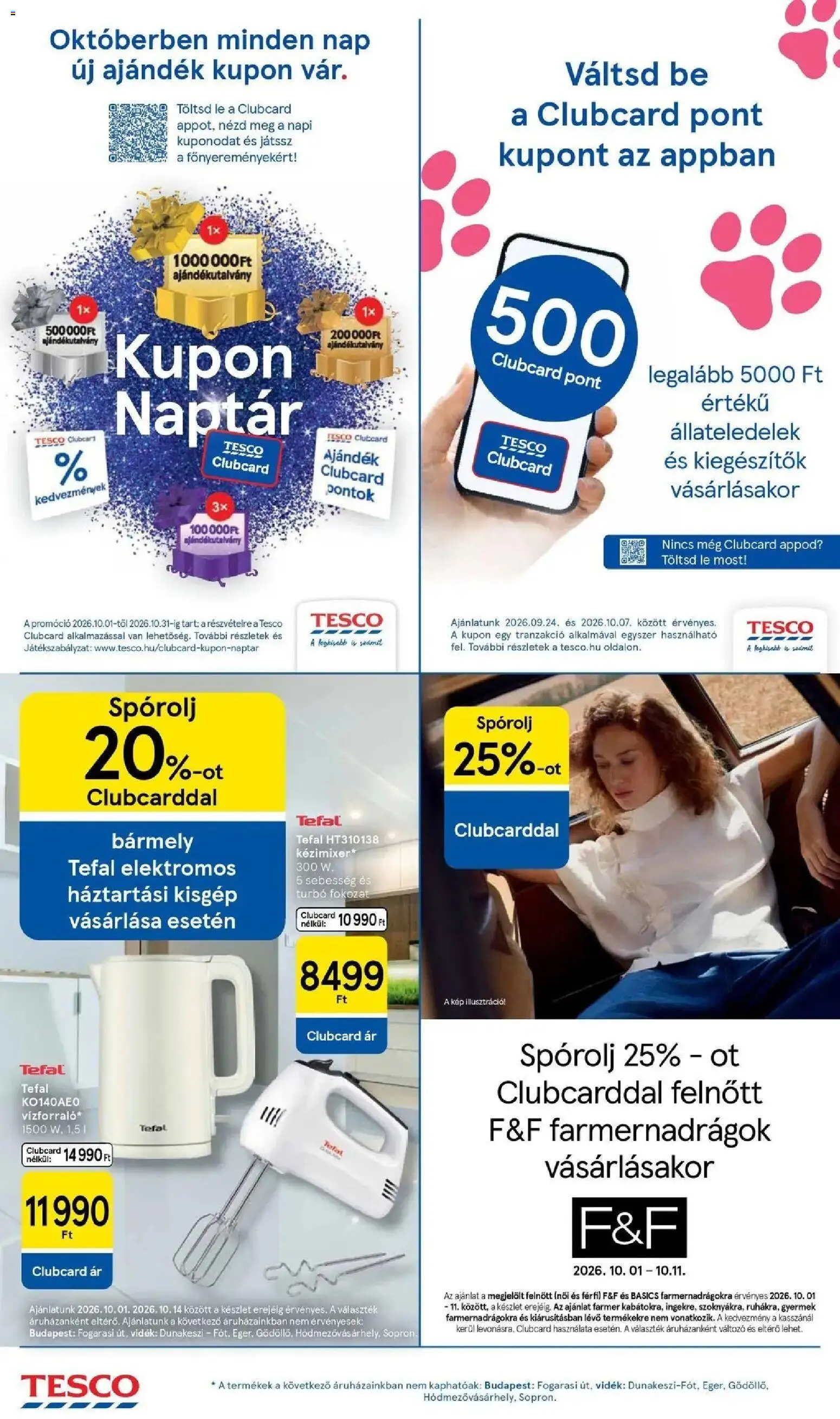Tesco akciós ujság - amely érvényes a következő dátumtól: 2026.10.01. | Oldal: 16 | Termékek: Farmer, Tefal, Lé, Vízforraló