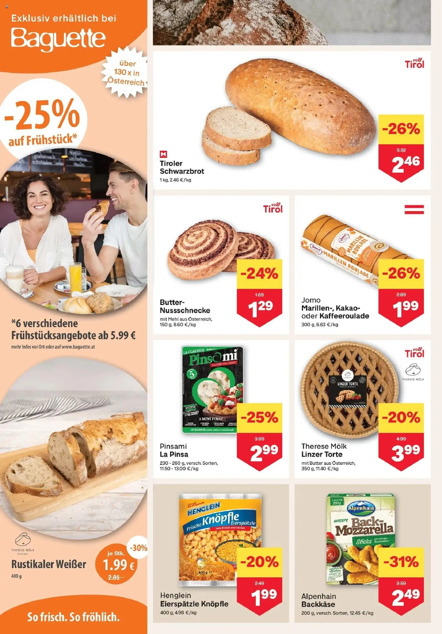 MPREIS Saalbach von 22.10.2026 - Aktuelle Angebote | Seite: 4 | Produkte: Baguette, Mehl, Butter