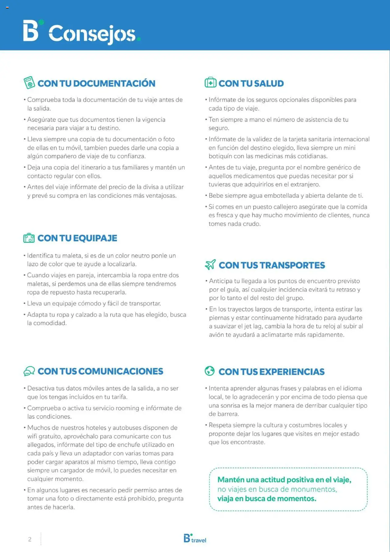 B the travel brand Viajeros Expertos Internacional 2026 │ válido desde el 03/10/2025 | Página: 2 | Productos: Té, Reloj, Adaptador, Agua