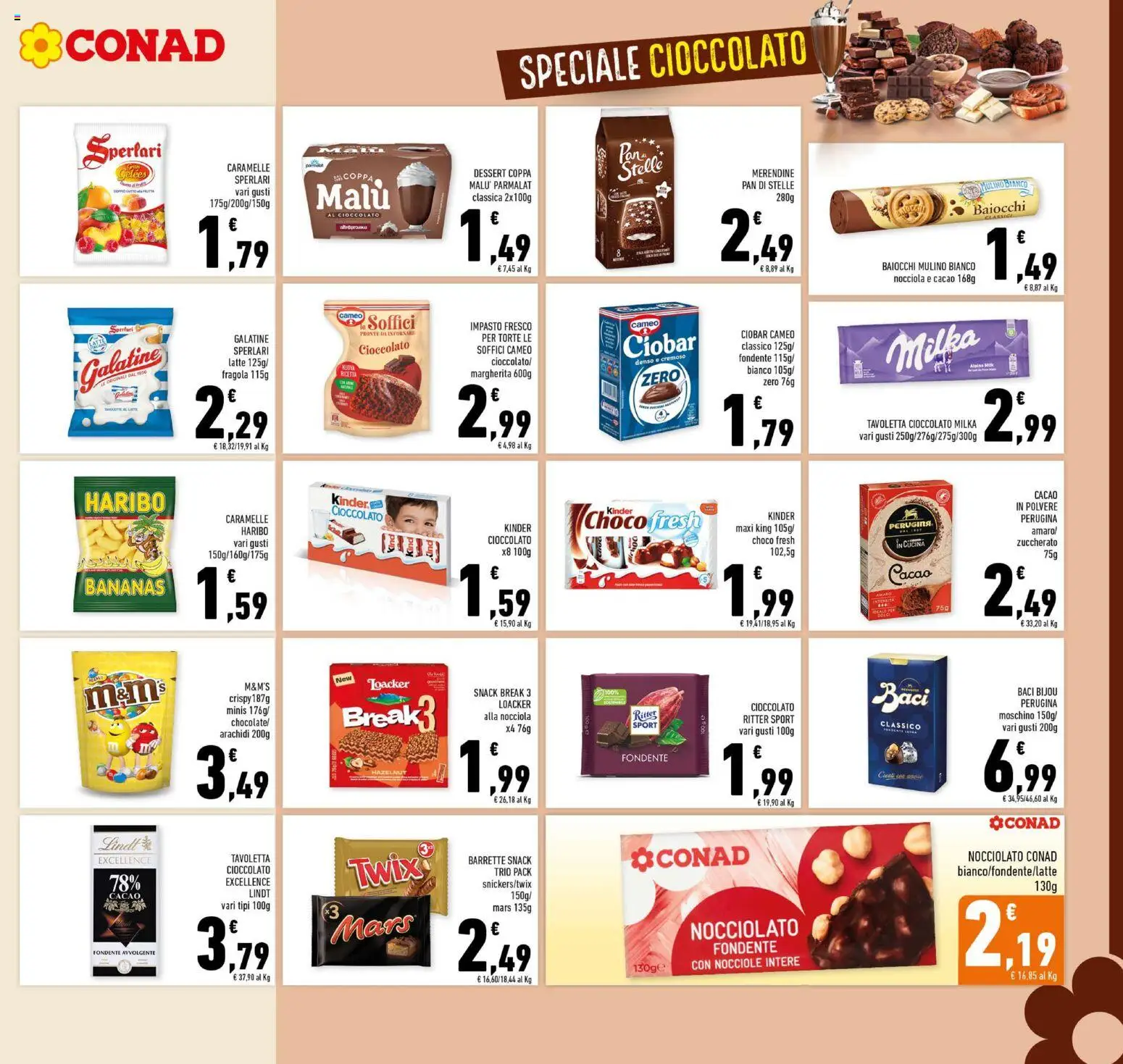 Volantino Conad del 21/10/2026 | Pagina: 11 | Prodotti: Lindt, Arachidi, Cacao, Tavoletta