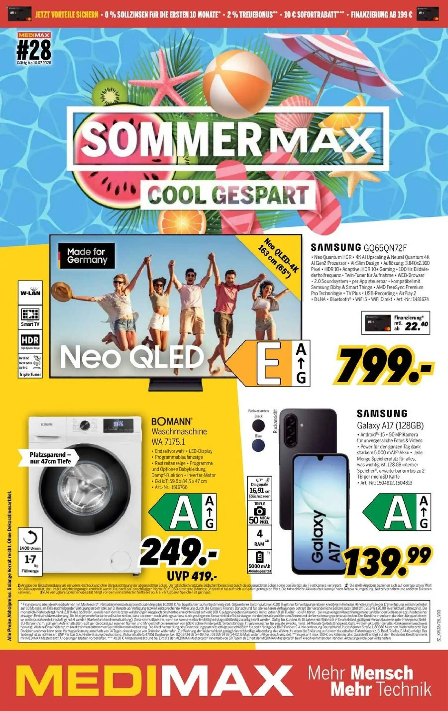 Medimax Prospekt – gültig ab 04.07.2026 | Seite: 1 | Produkte: Burger, Samsung, Smart TV, TV