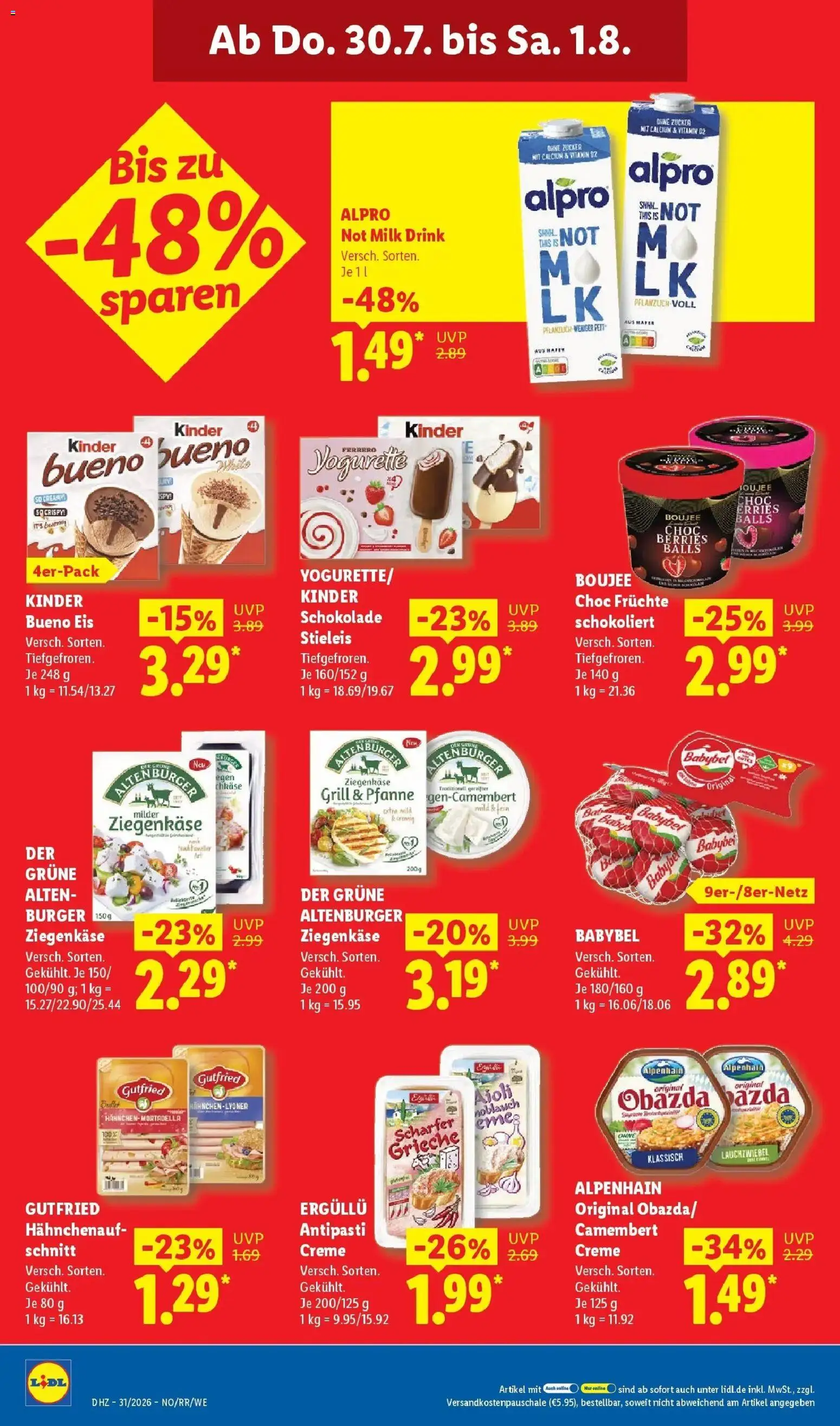Lidl Prospekt Hagen – gültig ab 27.07.2026 | Seite: 62 | Produkte: Grill, Schokolade, Kinder bueno, Eis
