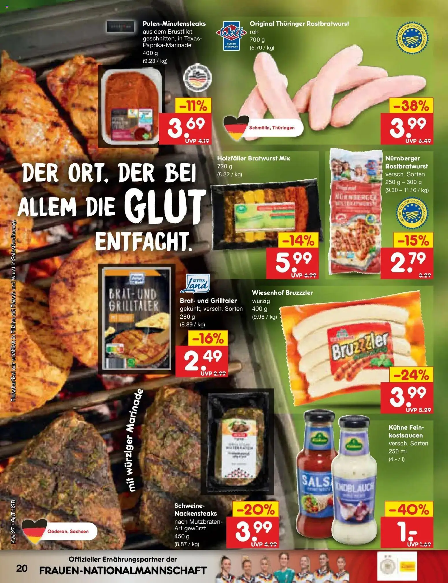 Netto Marken-Discount Prospekt Machern – gültig ab 29.06.2026 | Seite: 30 | Produkte: Nackensteaks, Bratwurst, Wurst, Fleisch