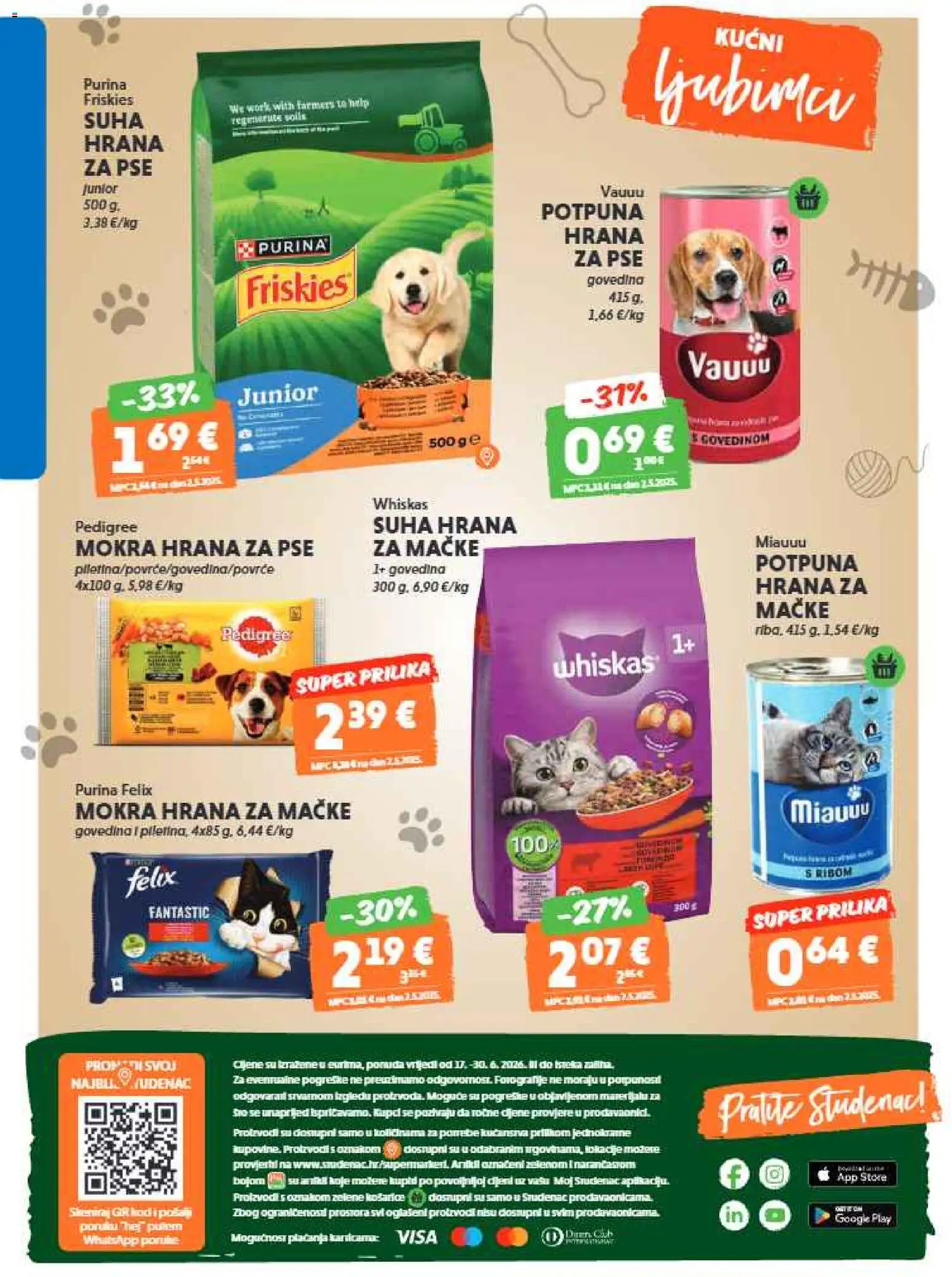 Studenac katalog | vrijedi od 17.06.2026 | Stranica: 36 | Proizvodi: Whiskas, Hrana za pse, Govedina, Hrana za mačke