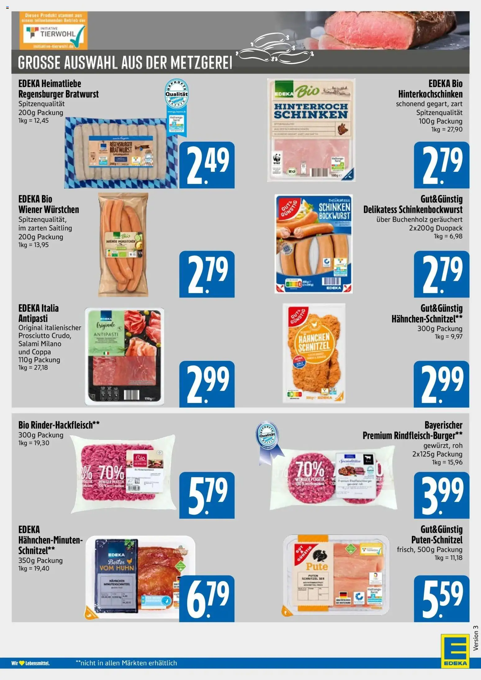 E xpress Prospekt Regensburg – gültig ab 20.07.2026 | Seite: 4 | Produkte: Bockwurst, Bratwurst, Schnitzel, Schinken