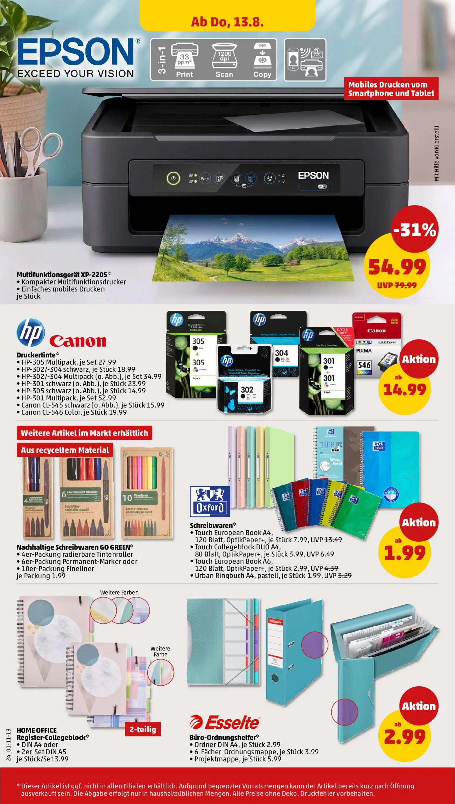 Penny Prospekt – gültig ab 10.08.2026 | Seite: 26 | Produkte: HP, Epson, Notebook, Tablet
