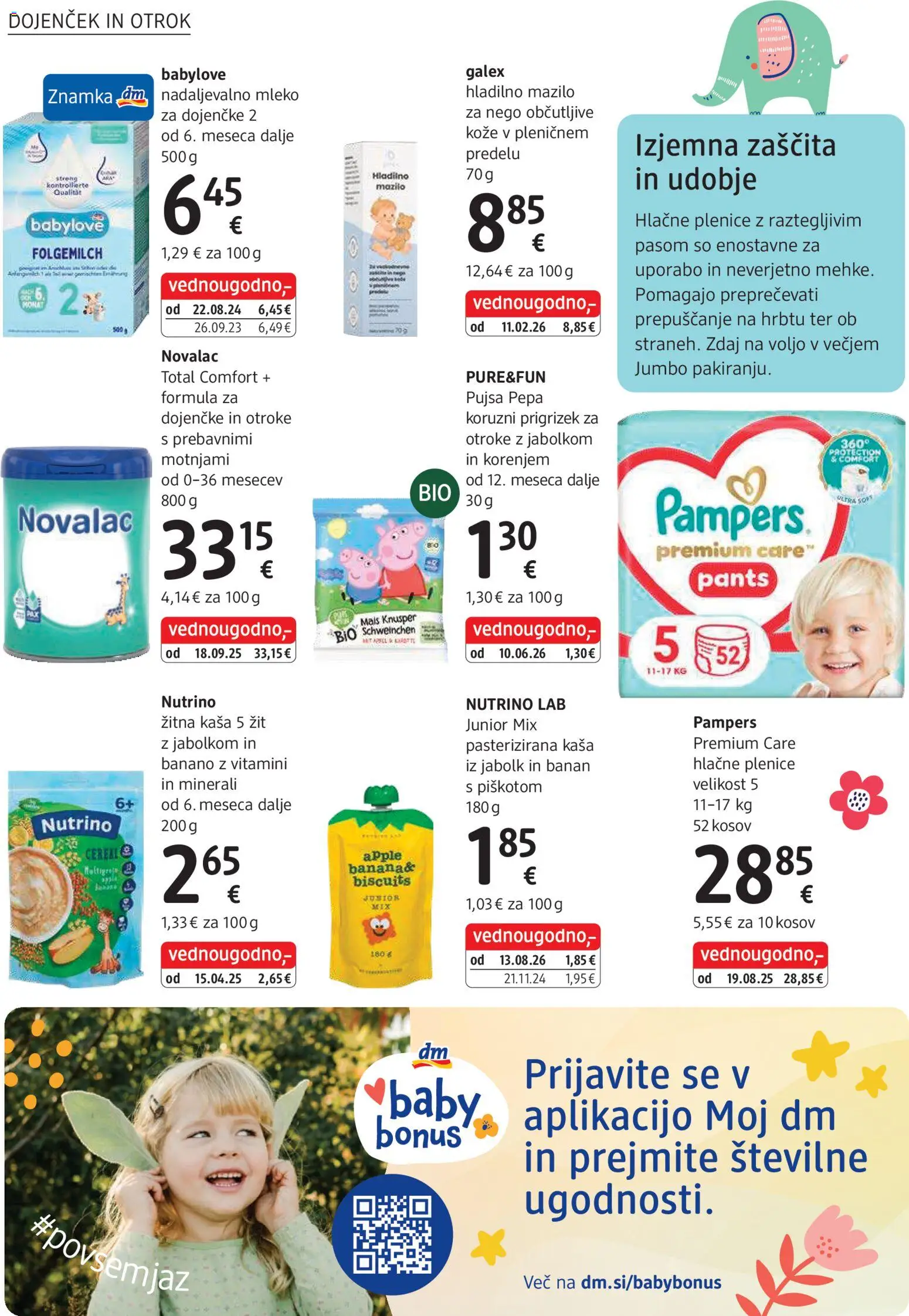 Novi DM Drogerie Markt katalog ponudbe – veljaven od 01.09.2026 | Stran: 26 | Izdelki: Plenice, Mleko