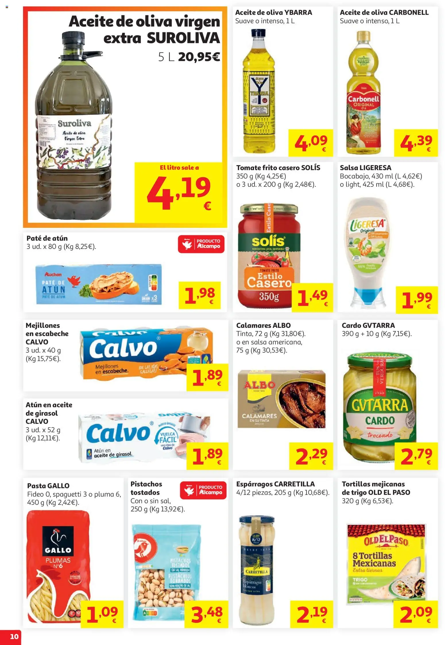 Alcampo Superstore Catalan │ válido desde el 05.05.2026 | Página: 10 | Productos: Calamares, Aceite, Pasta, Aceite de oliva